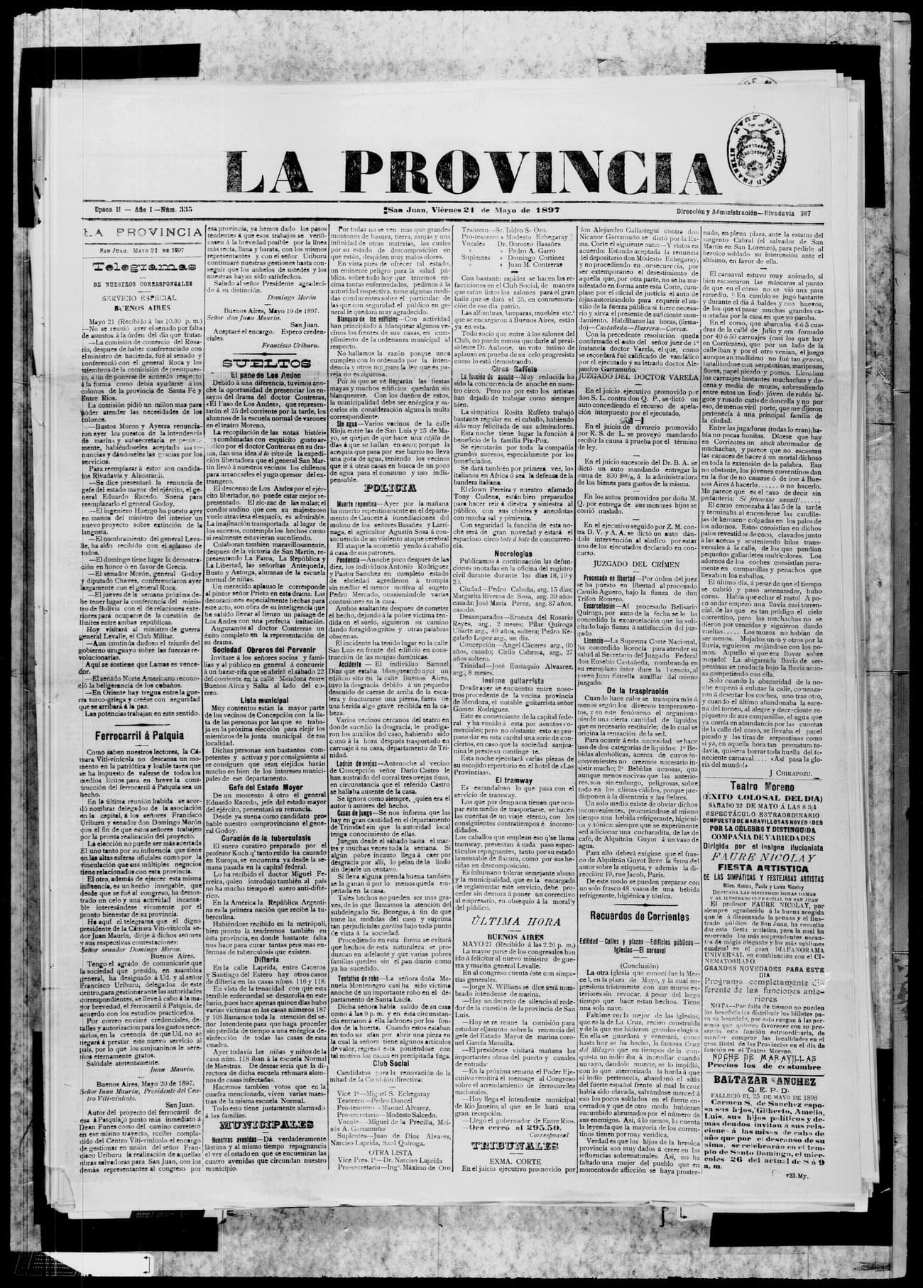 Portada · 21 de Mayo de 1897
