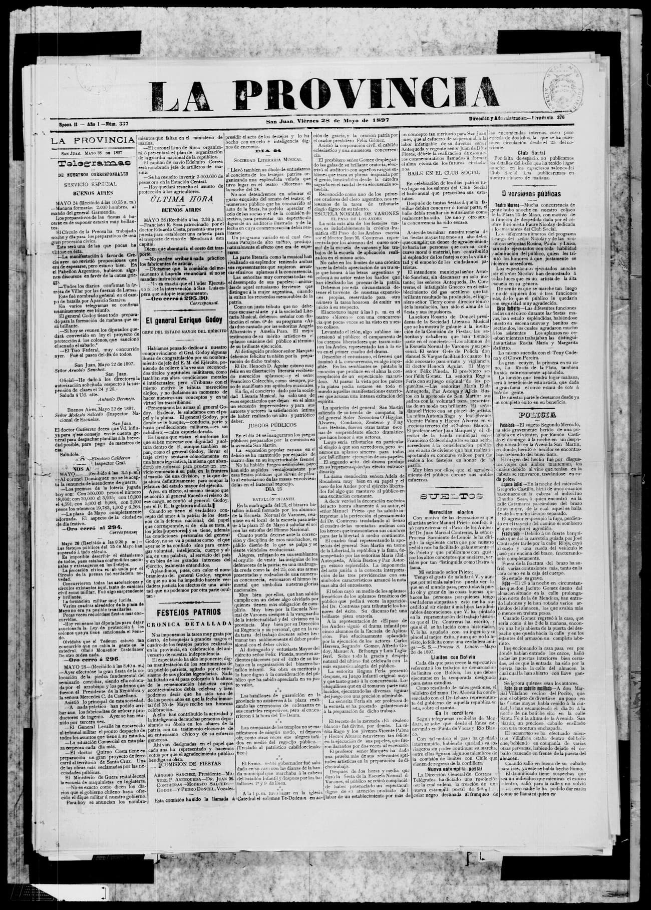 Portada · 28 de Mayo de 1897
