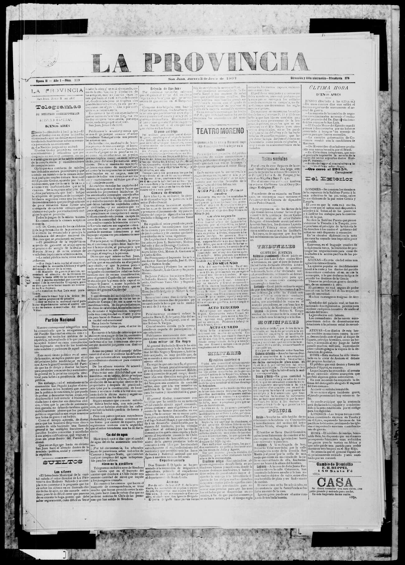 Portada · 3 de Junio de 1897