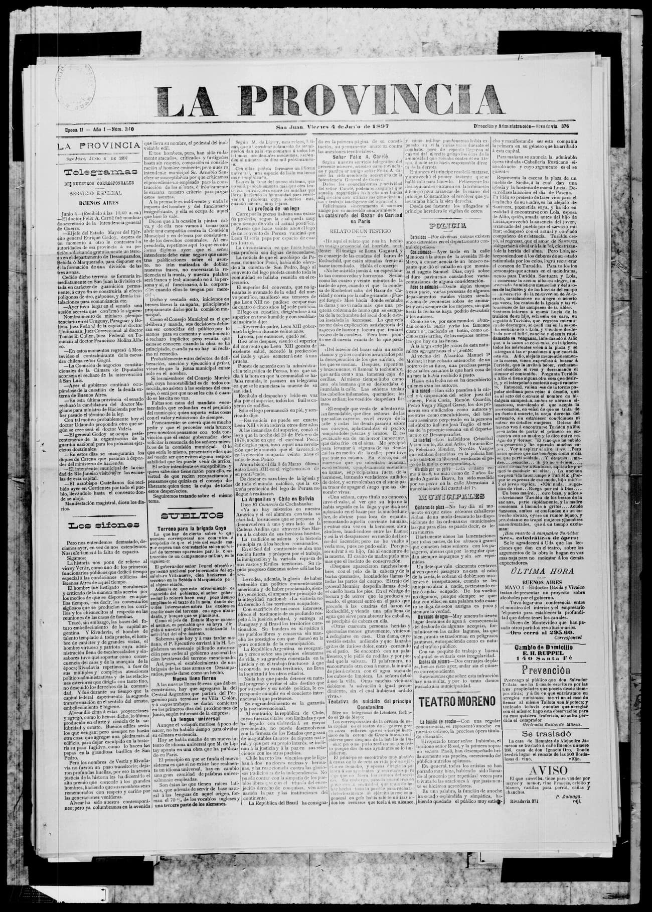 Portada · 4 de Junio de 1897