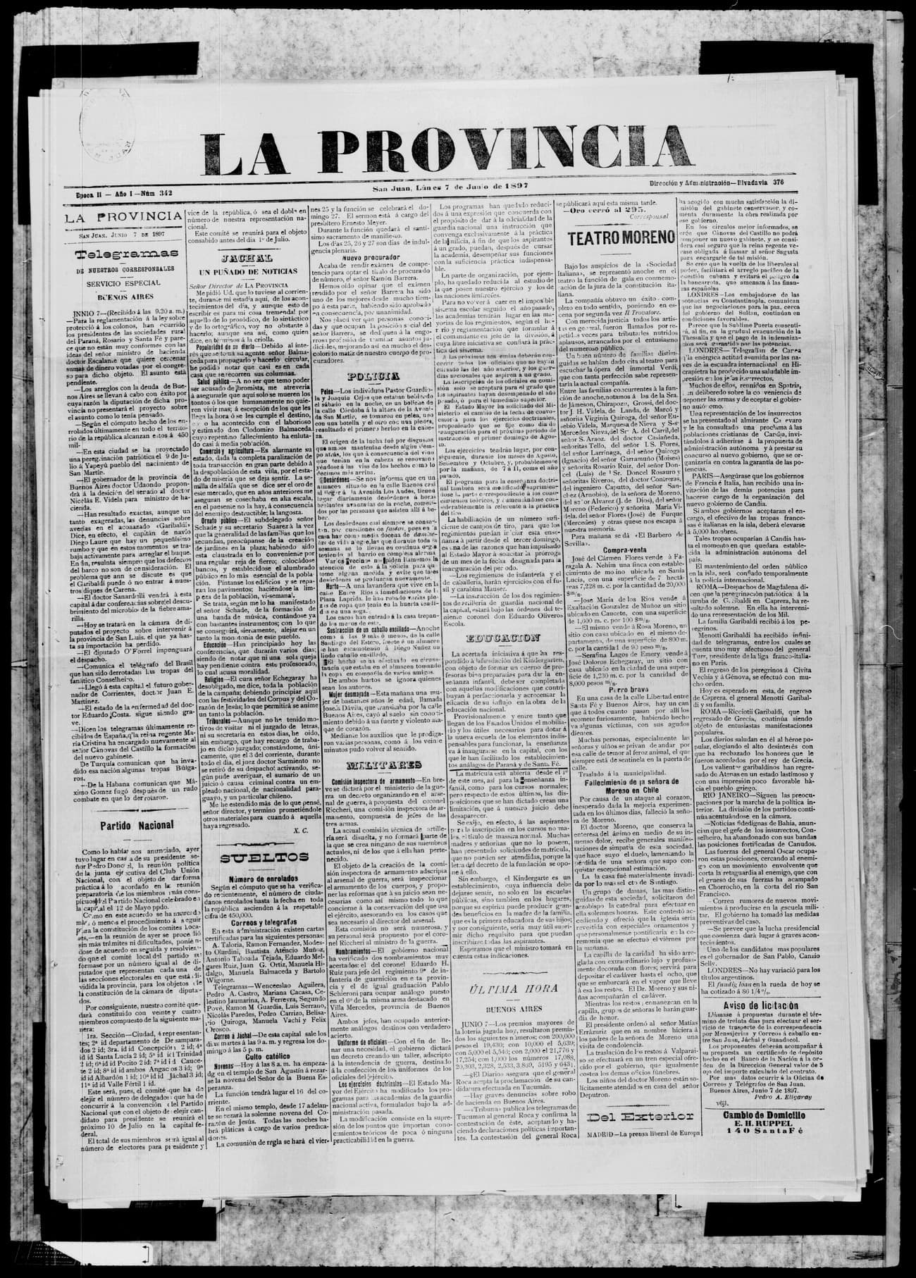 Portada · 7 de Junio de 1897