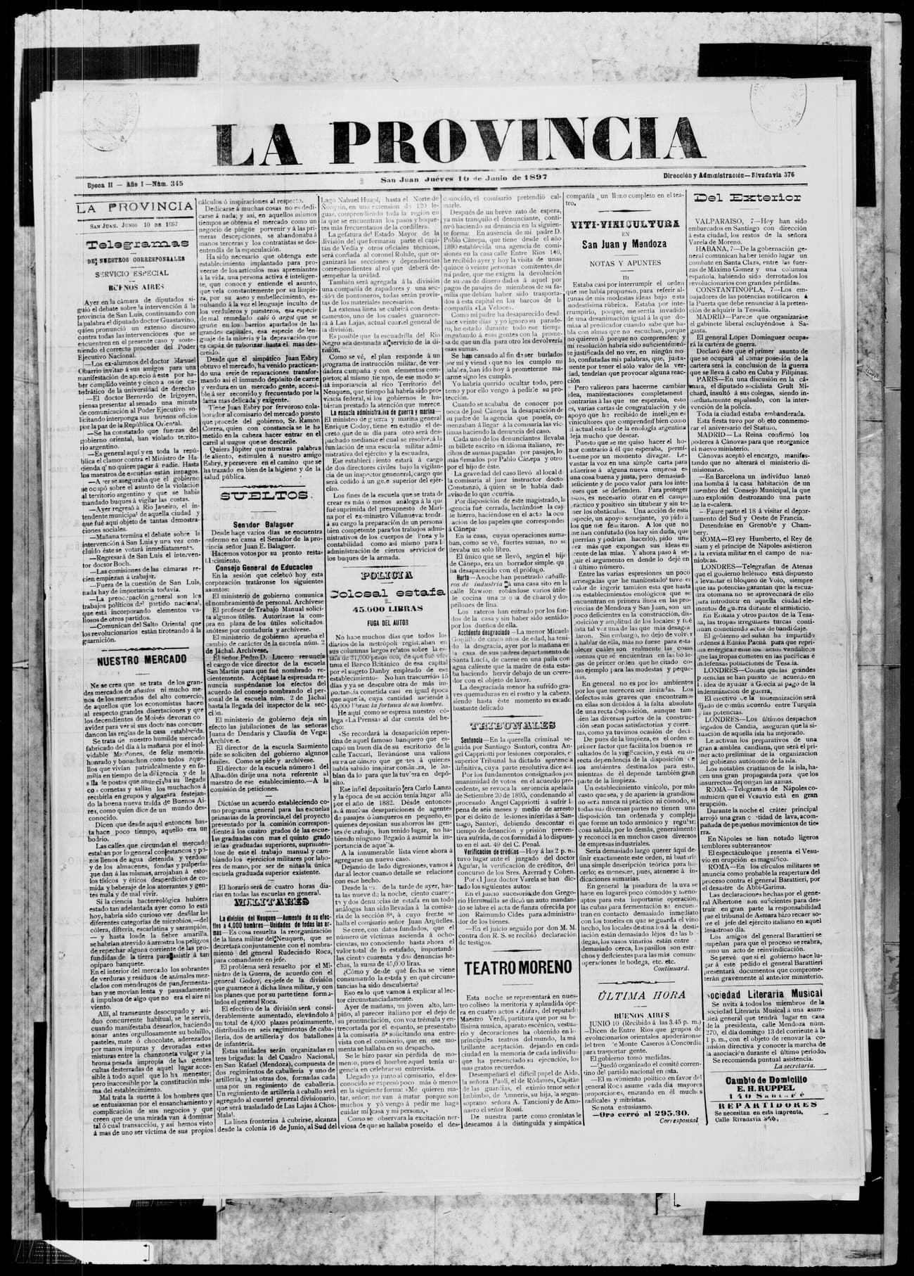 Portada · 10 de Junio de 1897