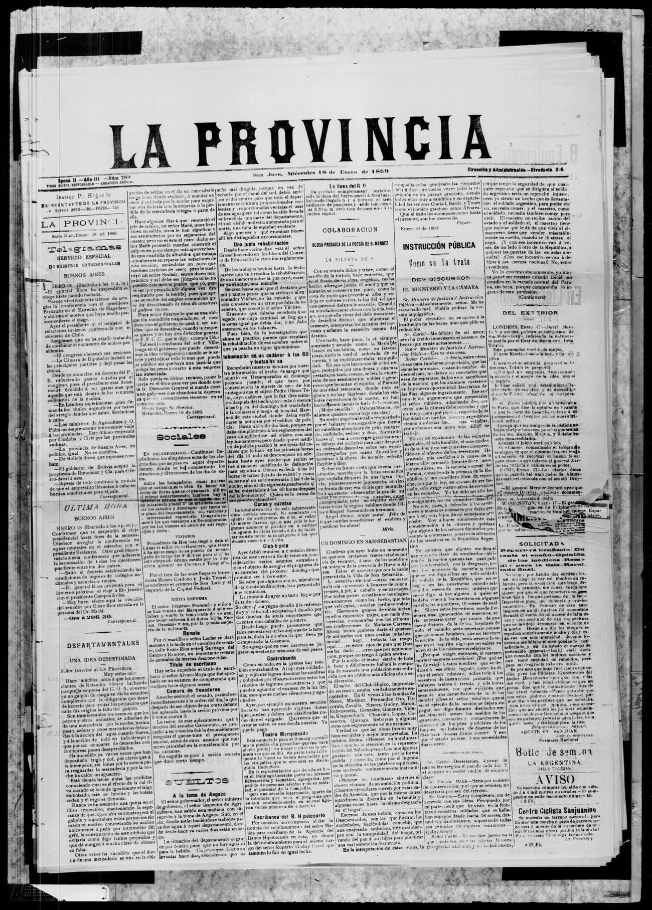 Portada · 18 de Enero de 1899