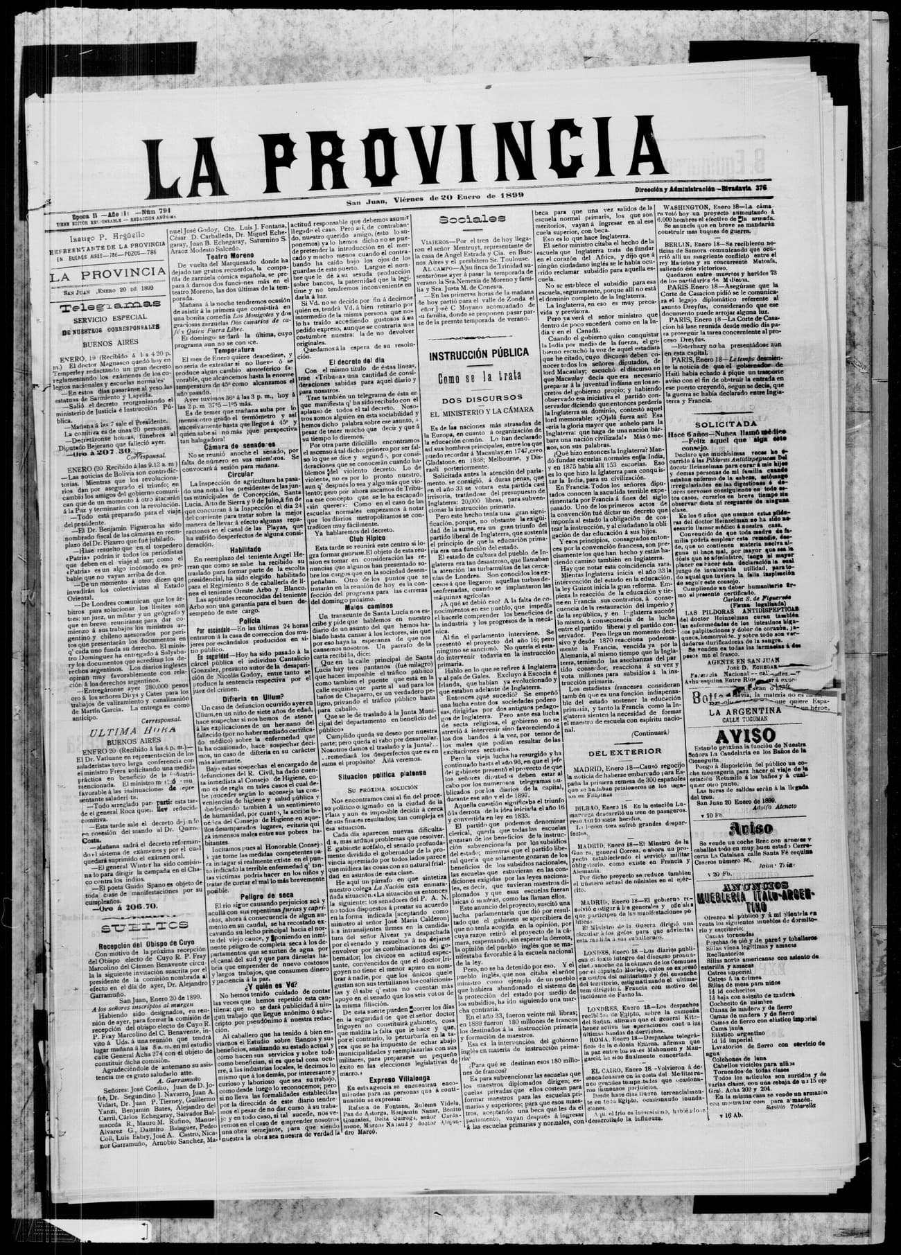 Portada · 20 de Enero de 1899