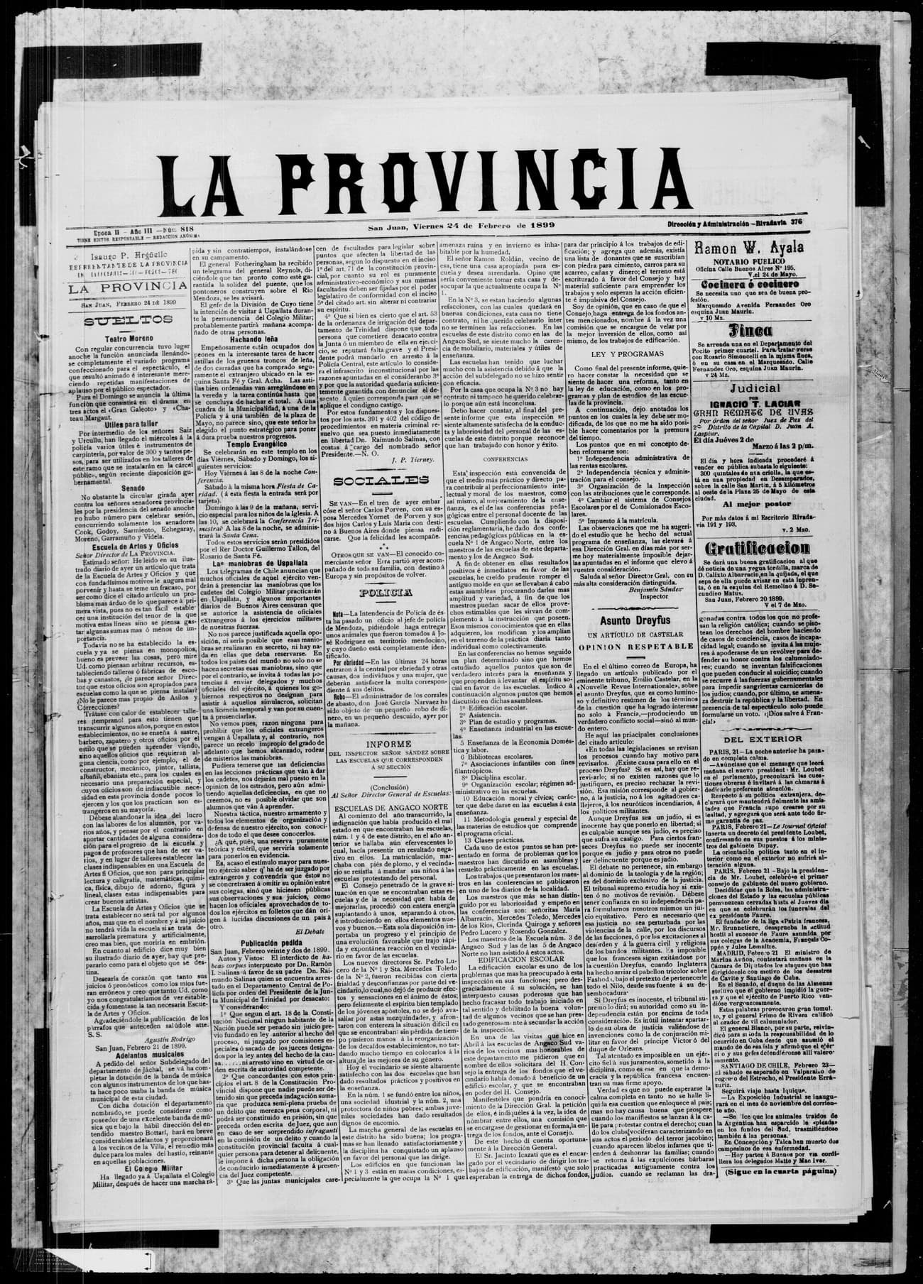 Portada · 24 de Febrero de 1899