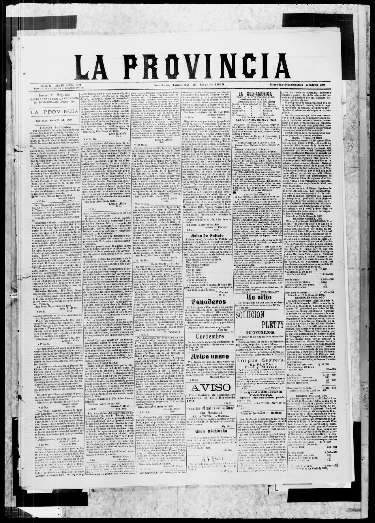 Portada · 22 de Mayo de 1899