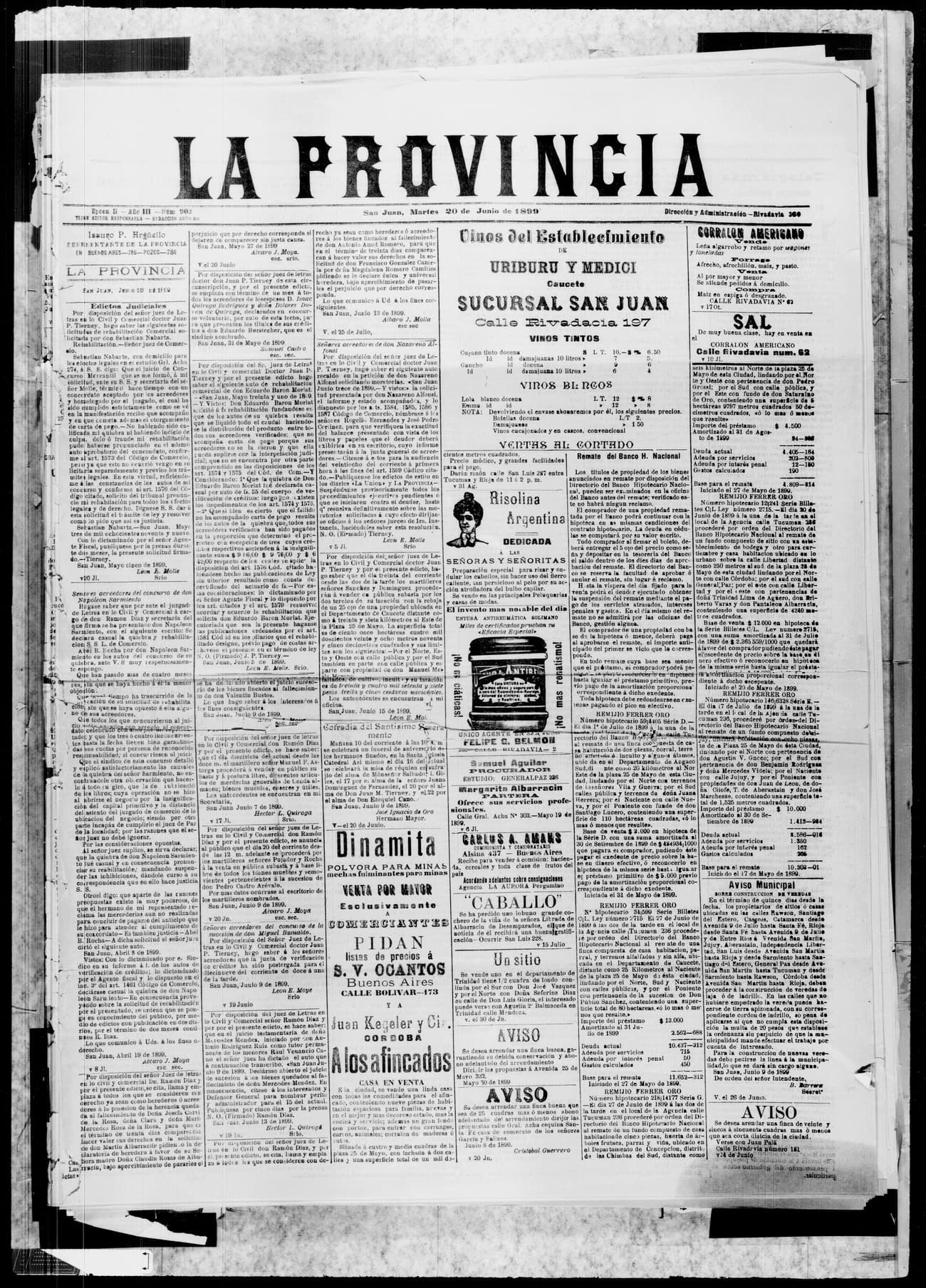 Portada · 20 de Junio de 1899