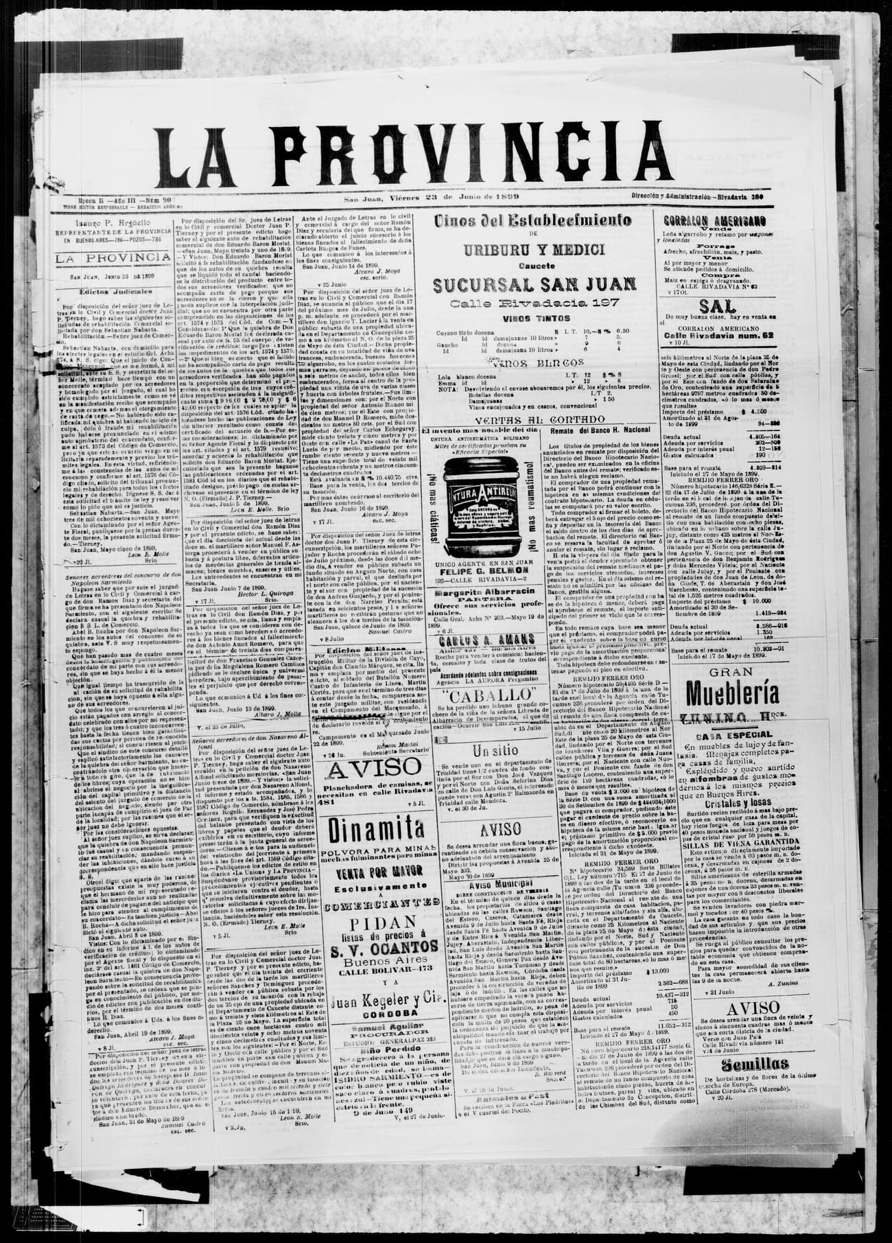 Portada · 23 de Junio de 1899