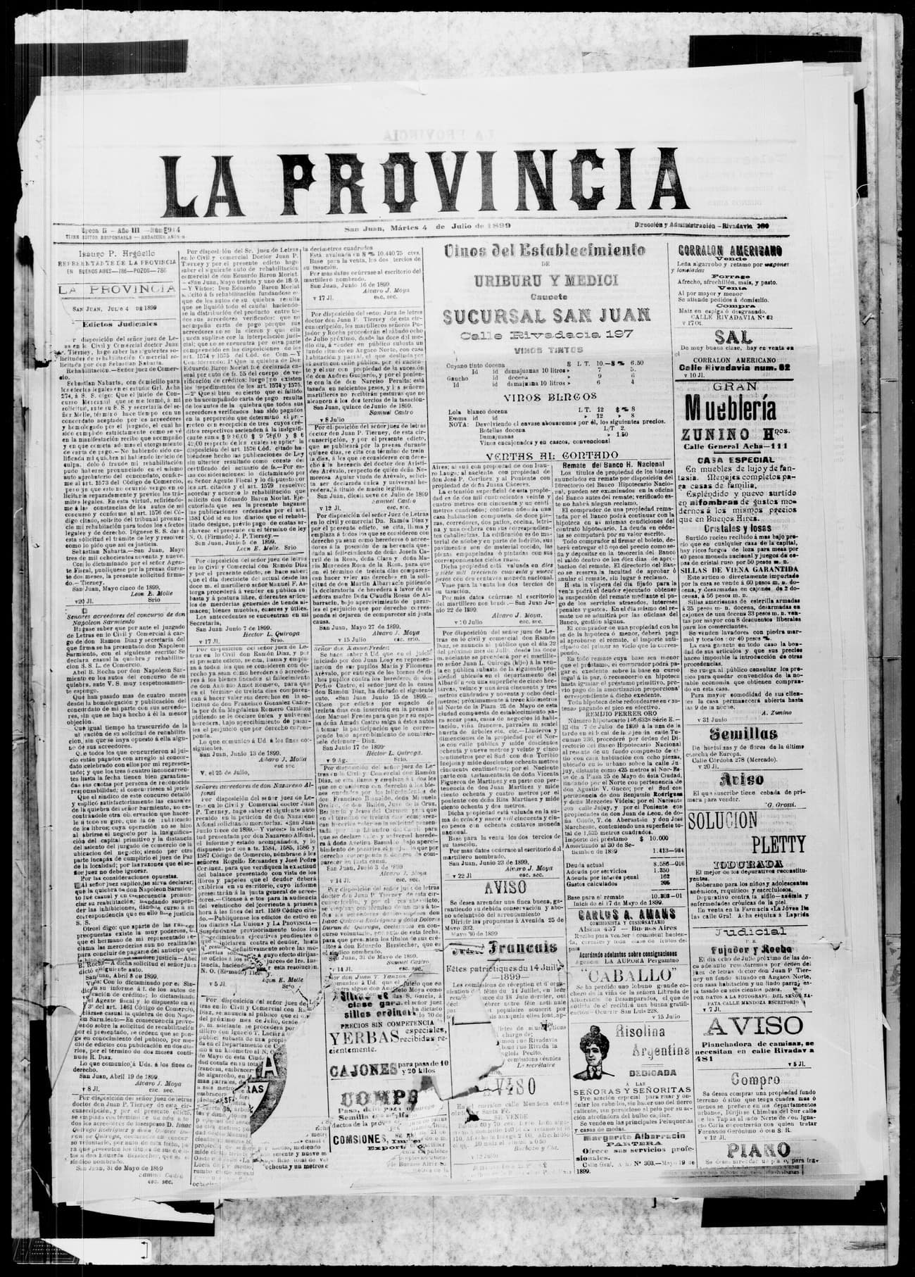 Portada · 4 de Julio de 1899