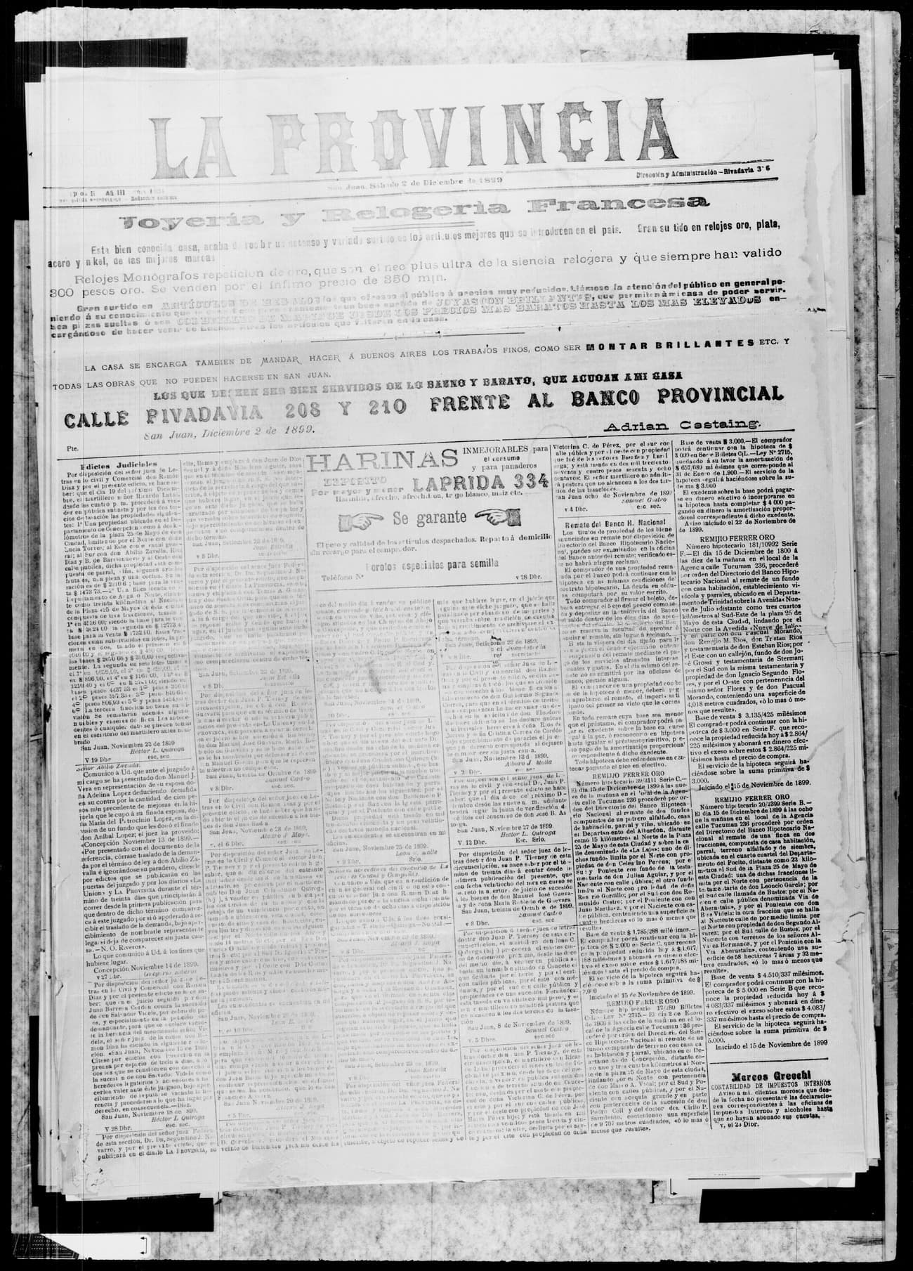 Portada · 2 de Diciembre de 1899
