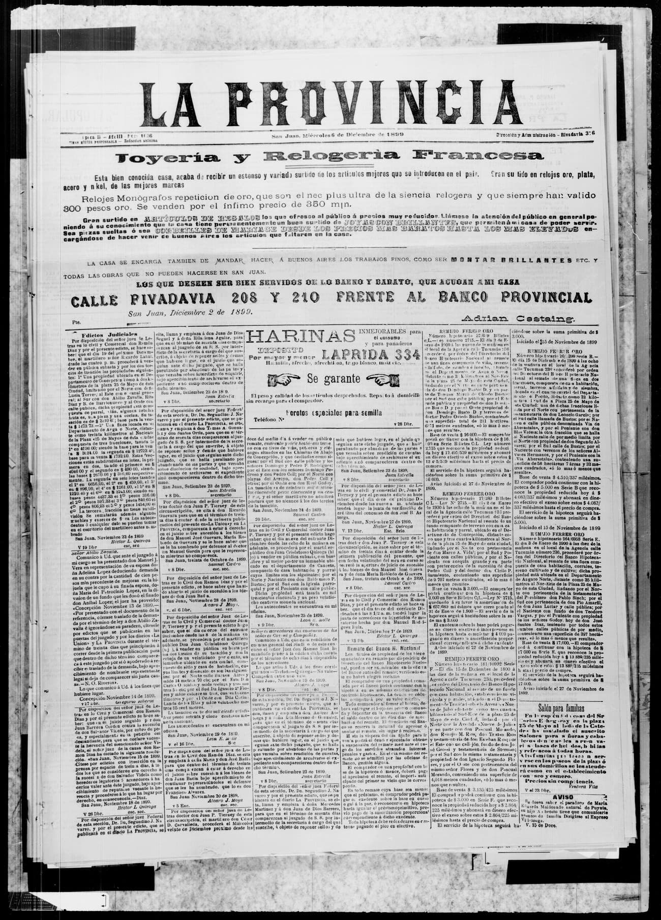 Portada · 6 de Diciembre de 1899