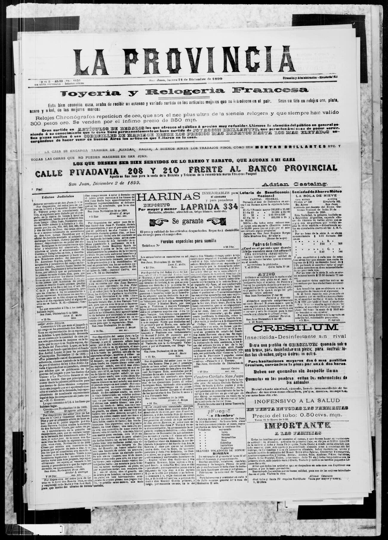 Portada · 21 de Diciembre de 1899