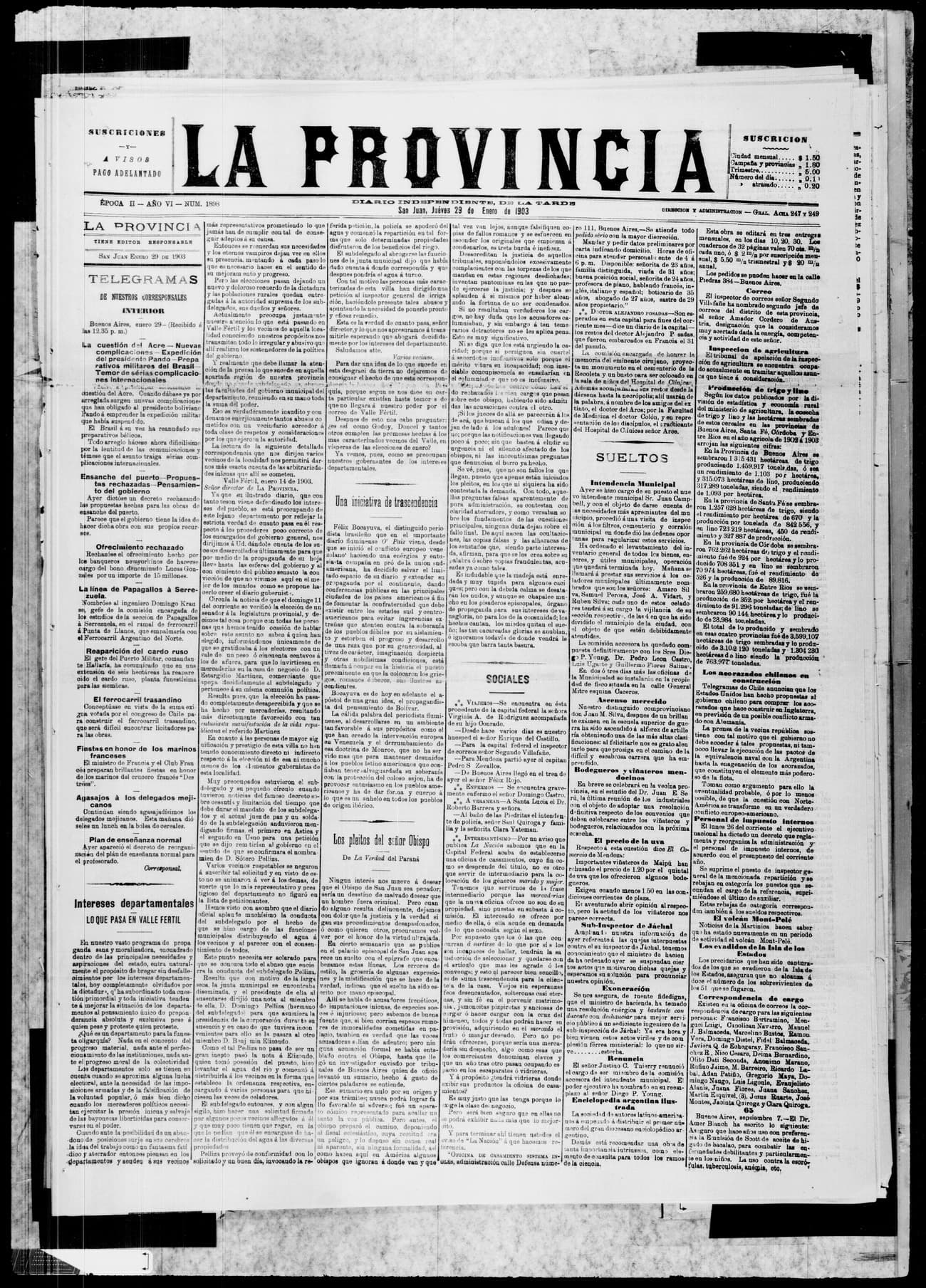 Portada · 29 de Enero de 1903