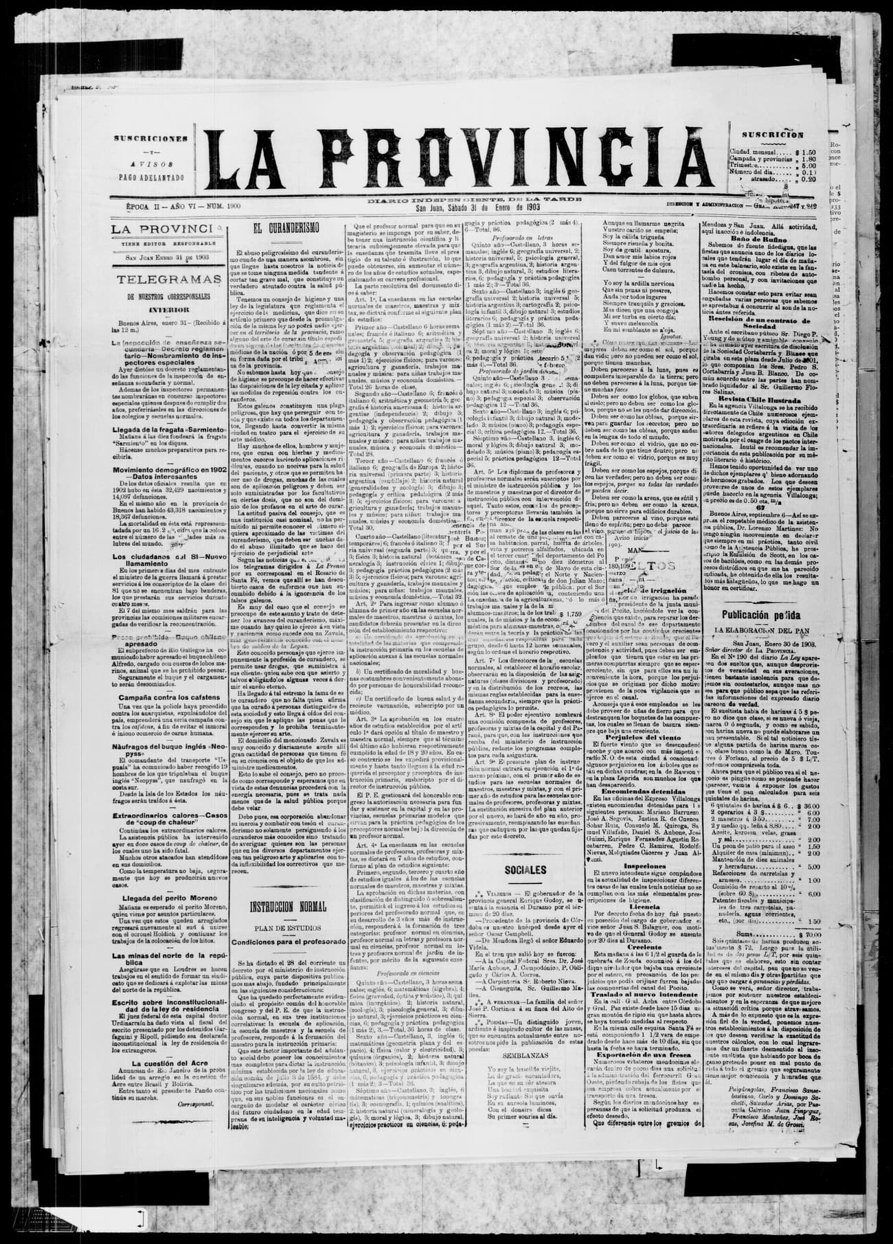 Portada · 31 de Enero de 1903