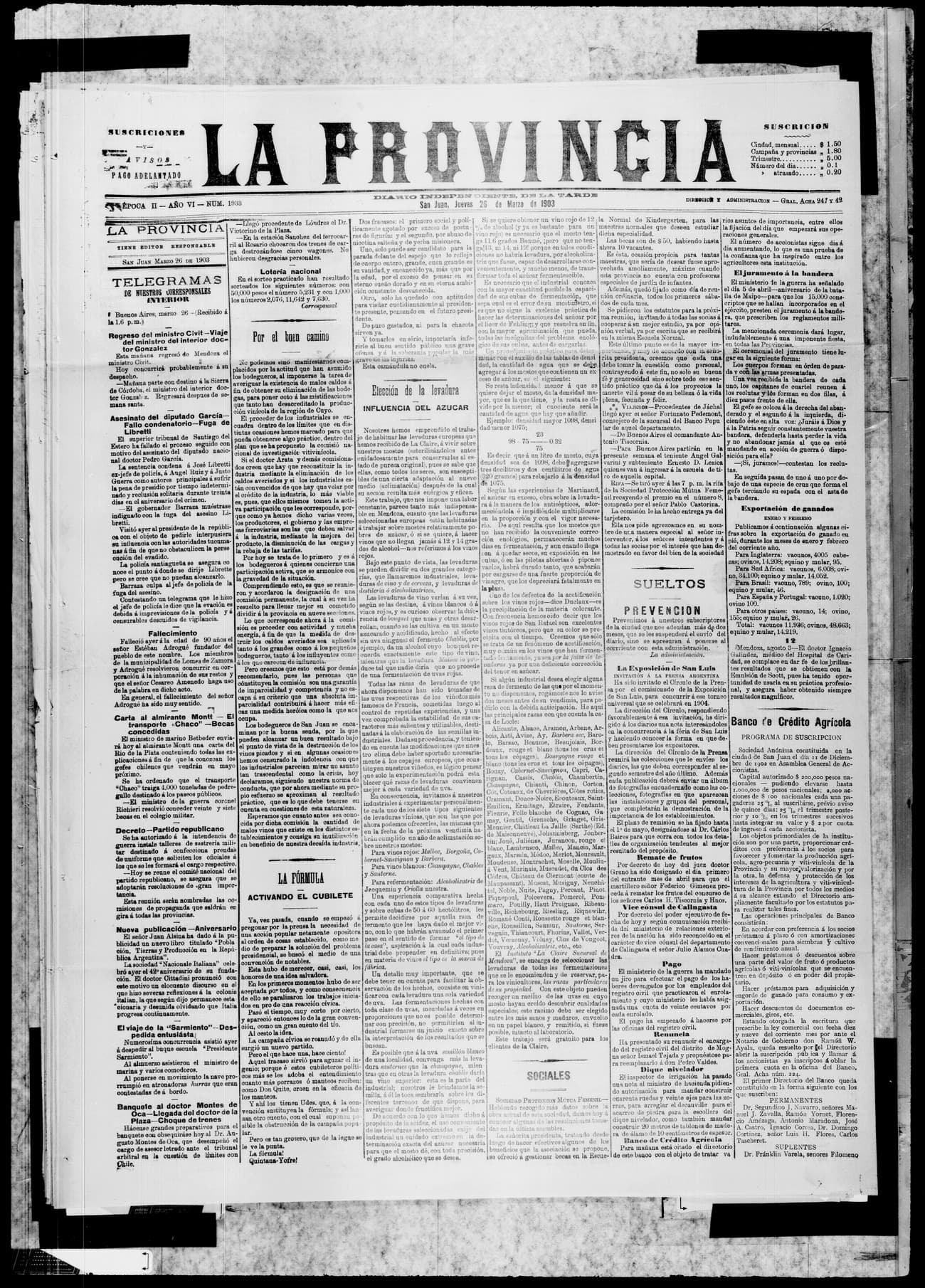Portada · 26 de Marzo de 1903