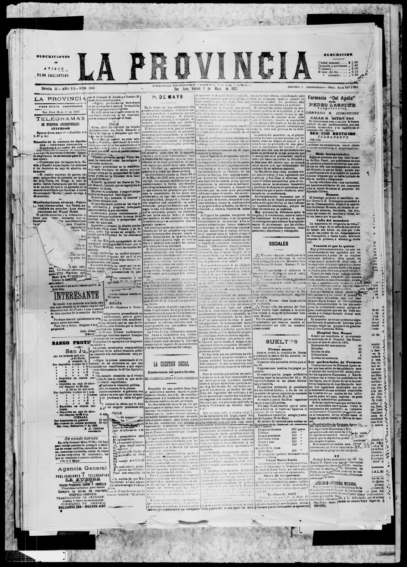 Portada · 1 de Mayo de 1903