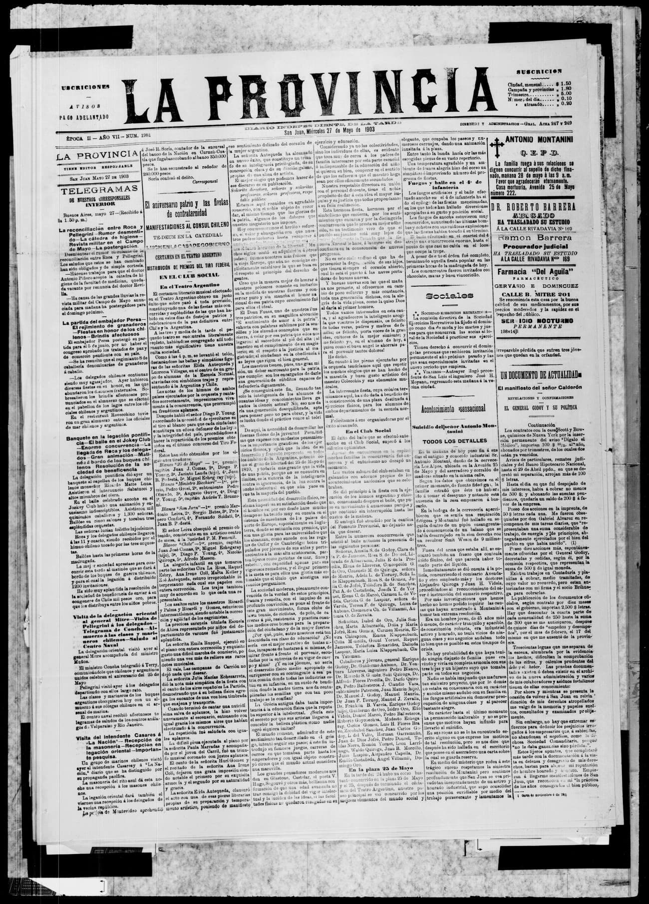 Portada · 27 de Mayo de 1903