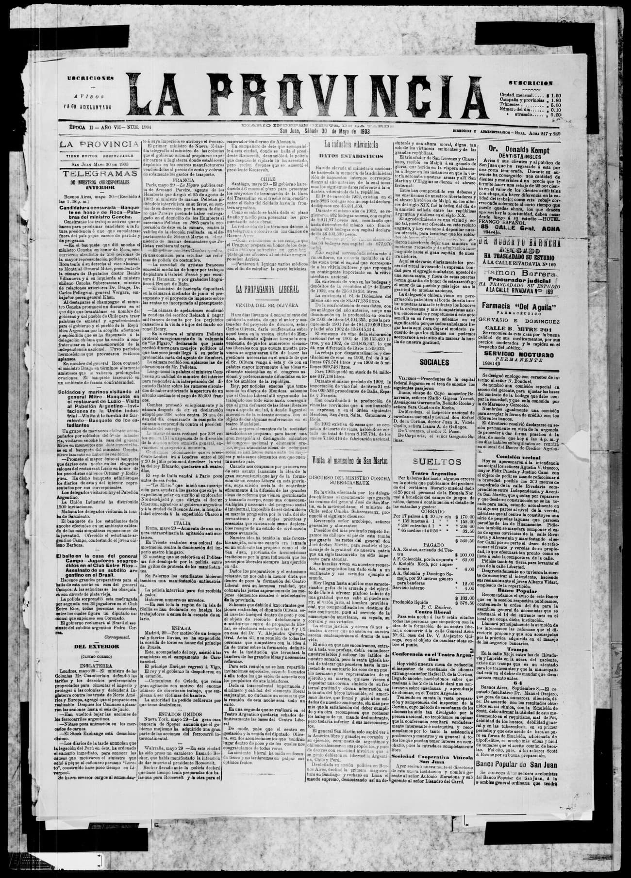 Portada · 30 de Mayo de 1903