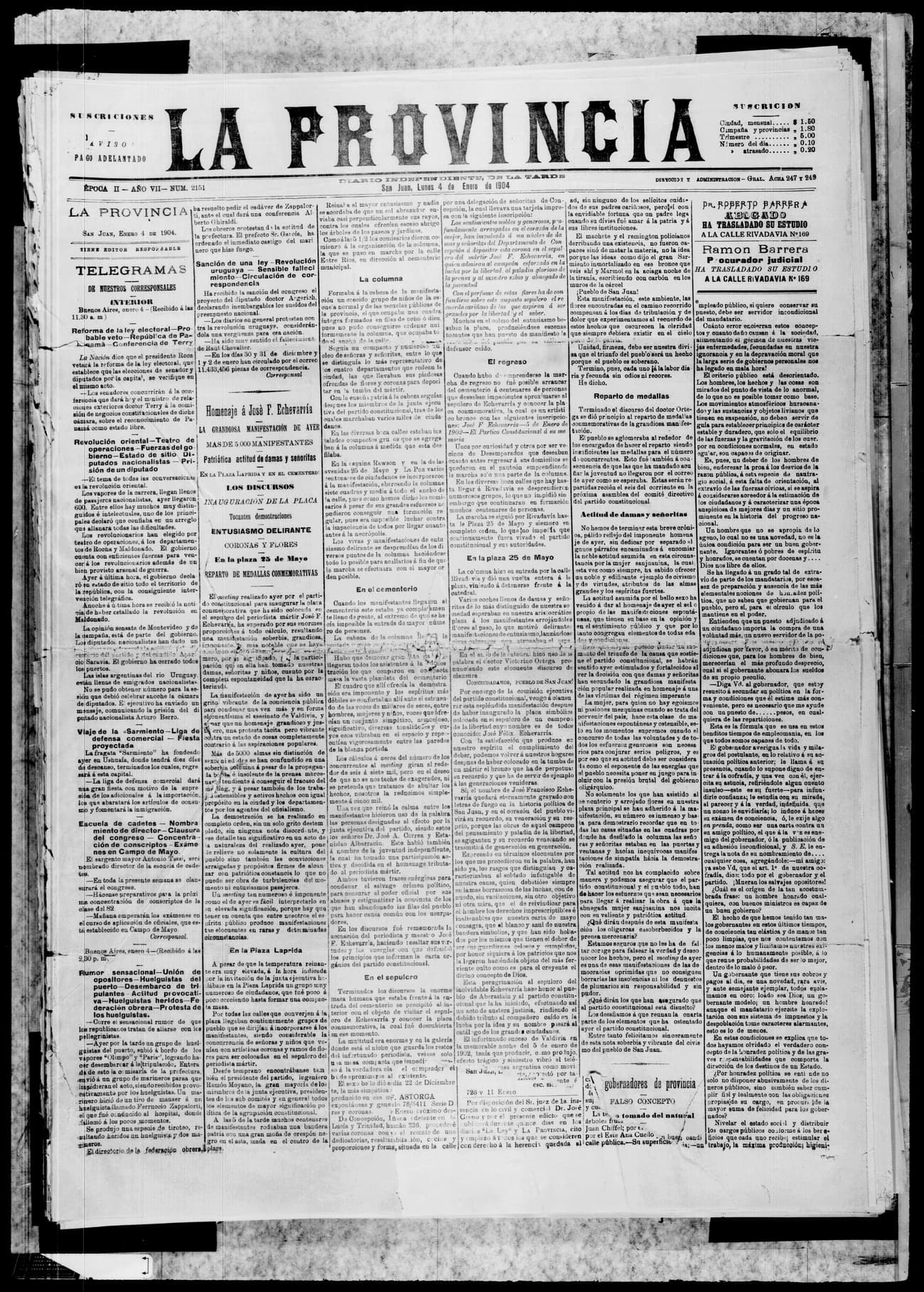 Portada · 4 de Enero de 1904