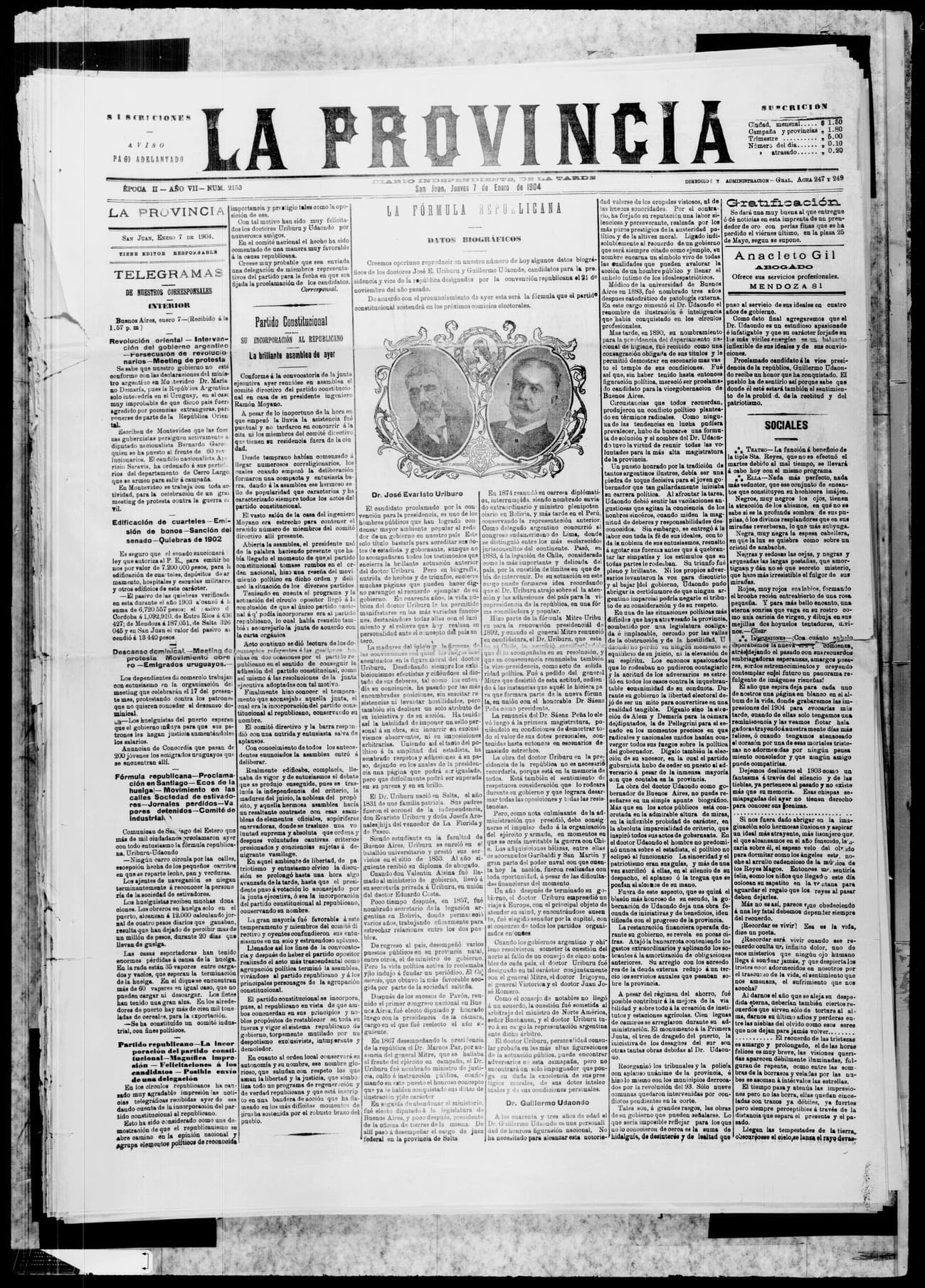 Portada · 7 de Enero de 1904