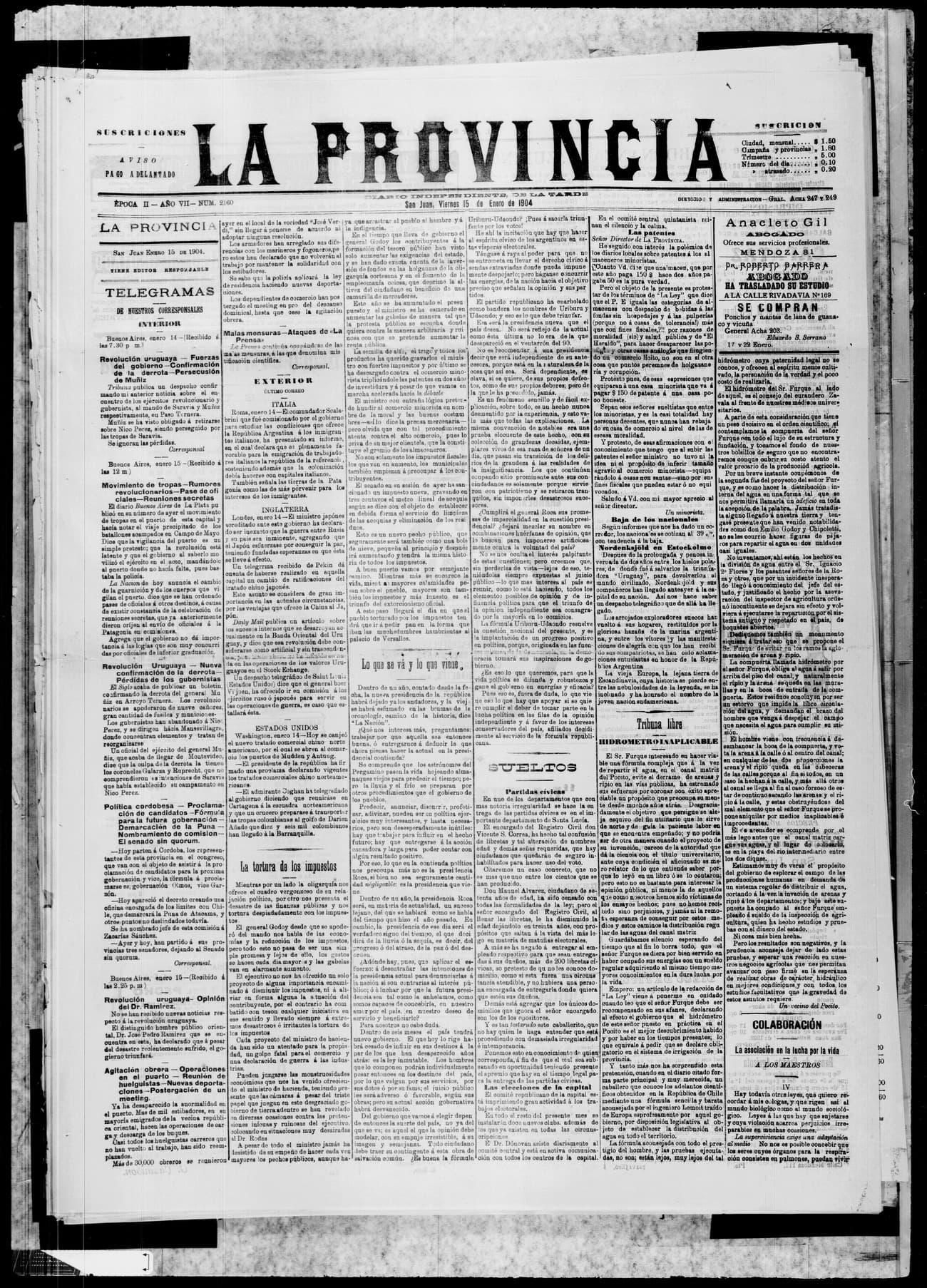 Portada · 15 de Enero de 1904