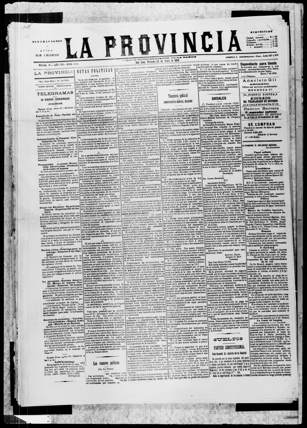 Portada · 20 de Enero de 1904