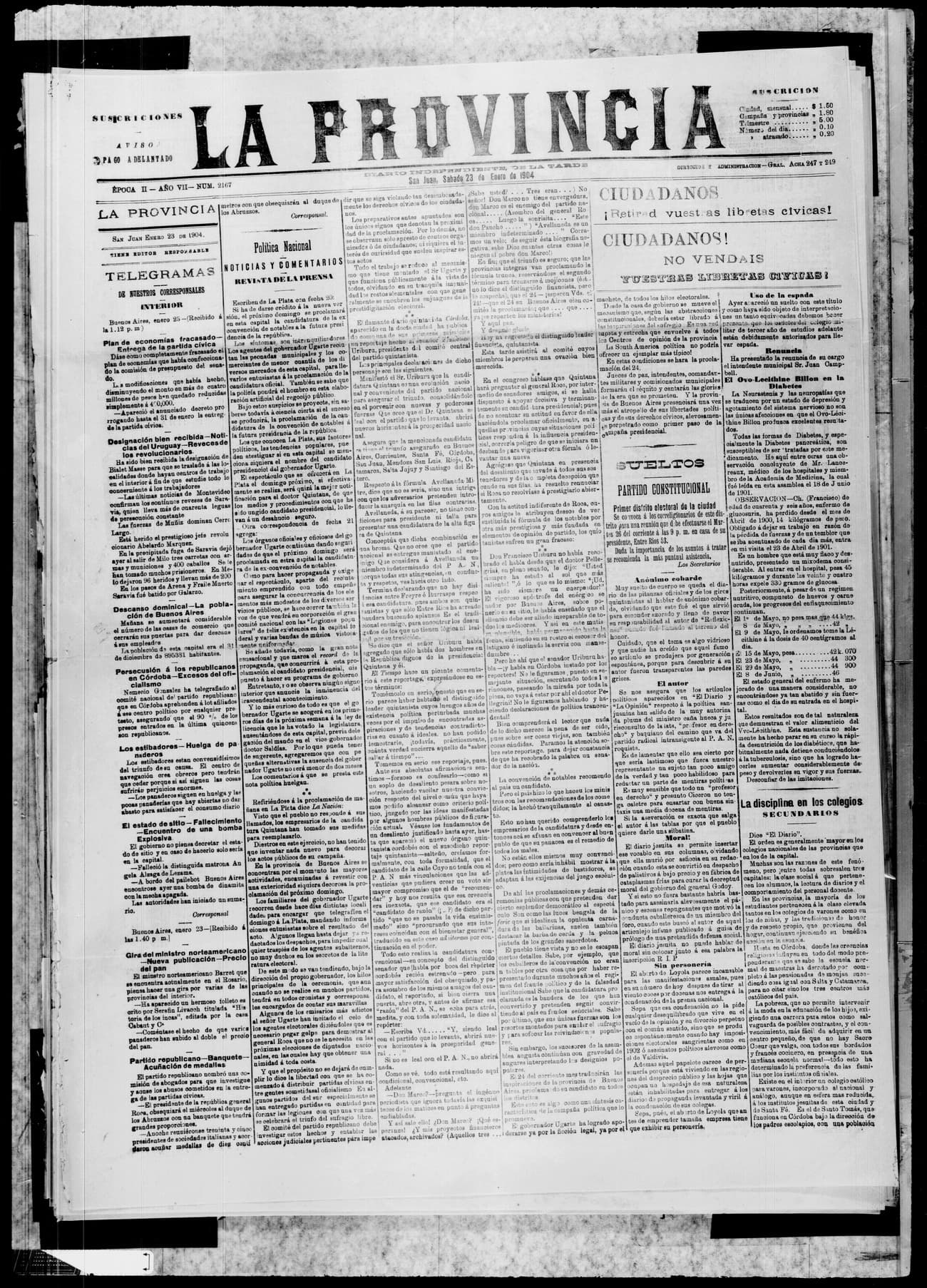 Portada · 23 de Enero de 1904