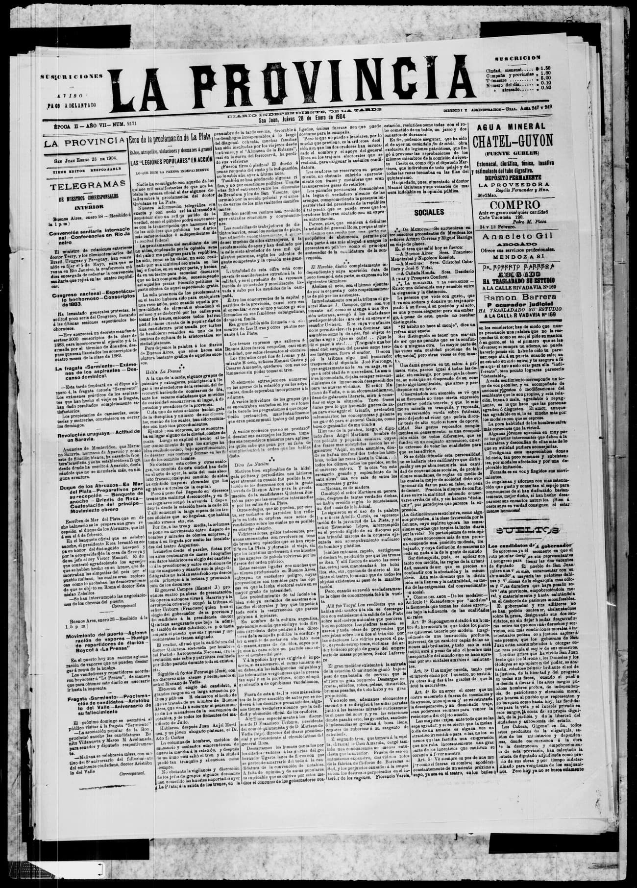 Portada · 28 de Enero de 1904