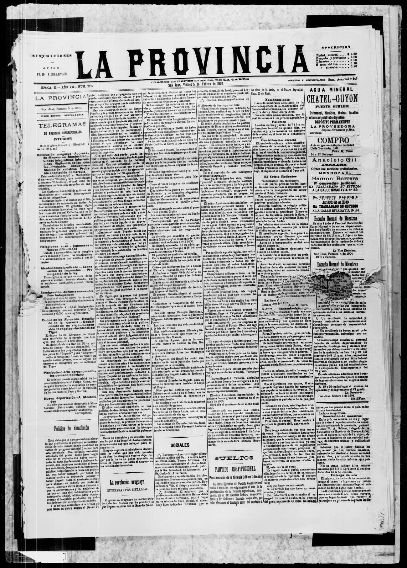 Portada · 5 de Febrero de 1904