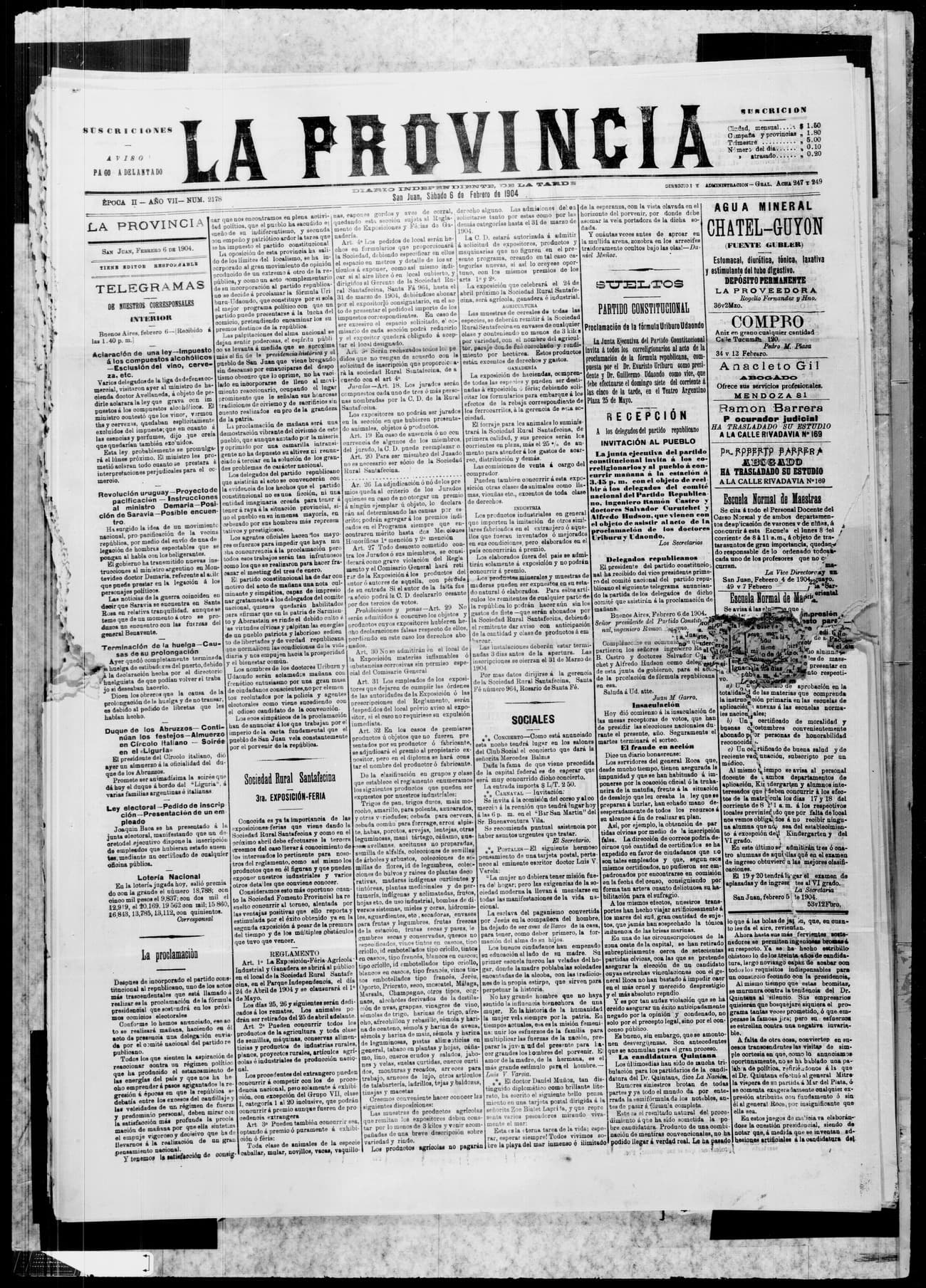 Portada · 6 de Febrero de 1904