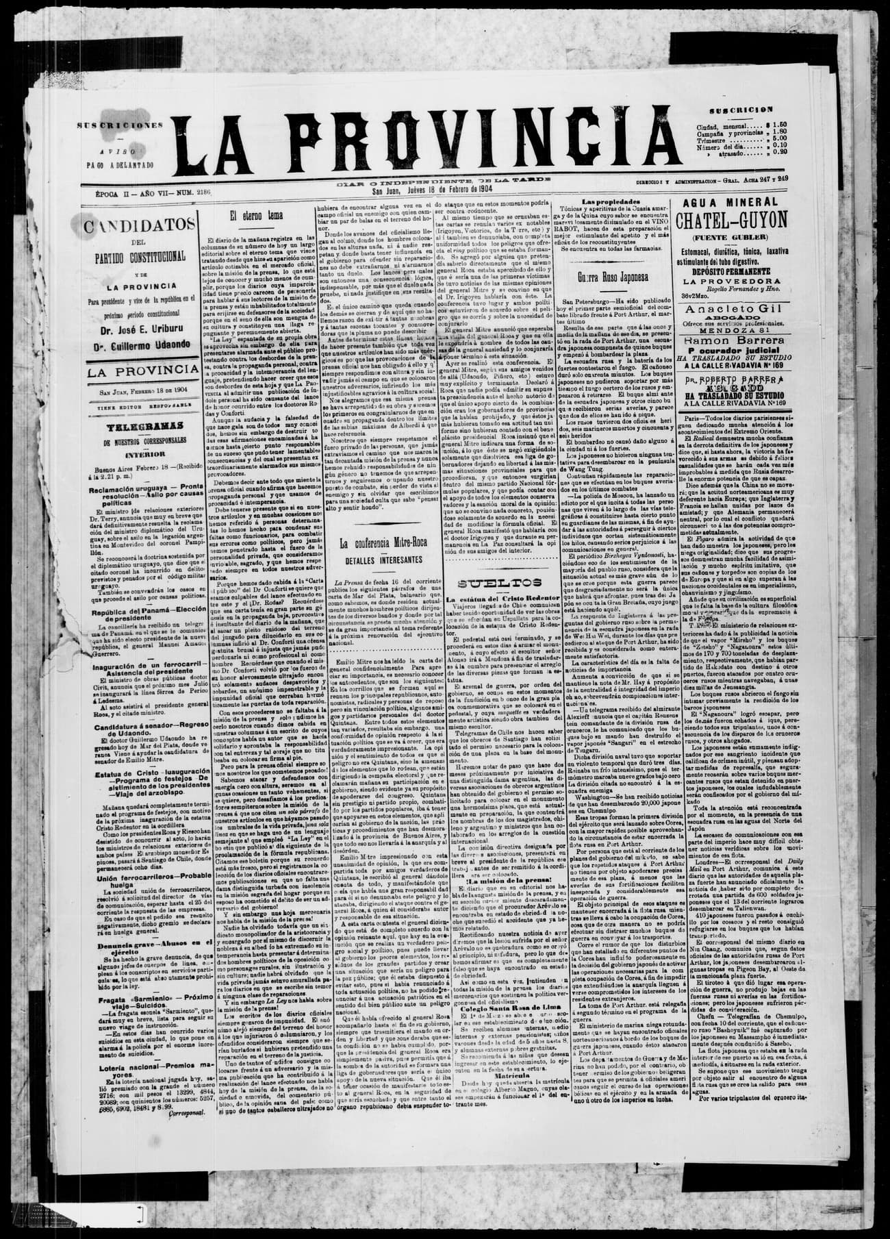 Portada · 18 de Febrero de 1904
