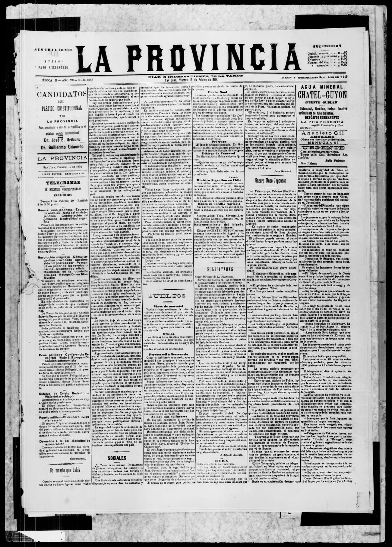 Portada · 19 de Febrero de 1904