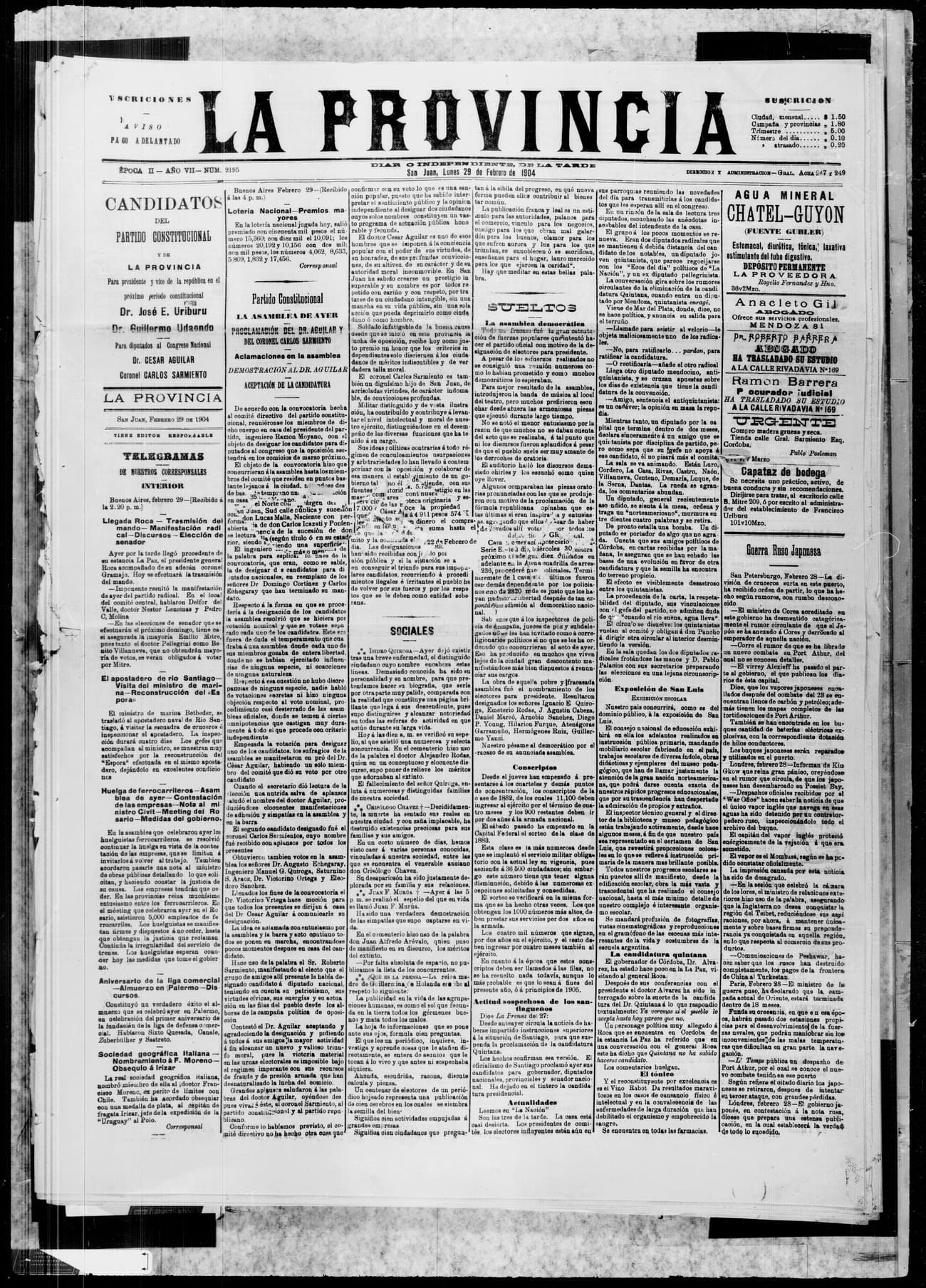 Portada · 29 de Febrero de 1904