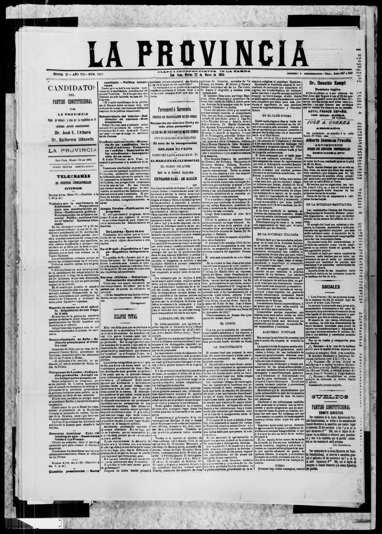 Portada · 22 de Marzo de 1904