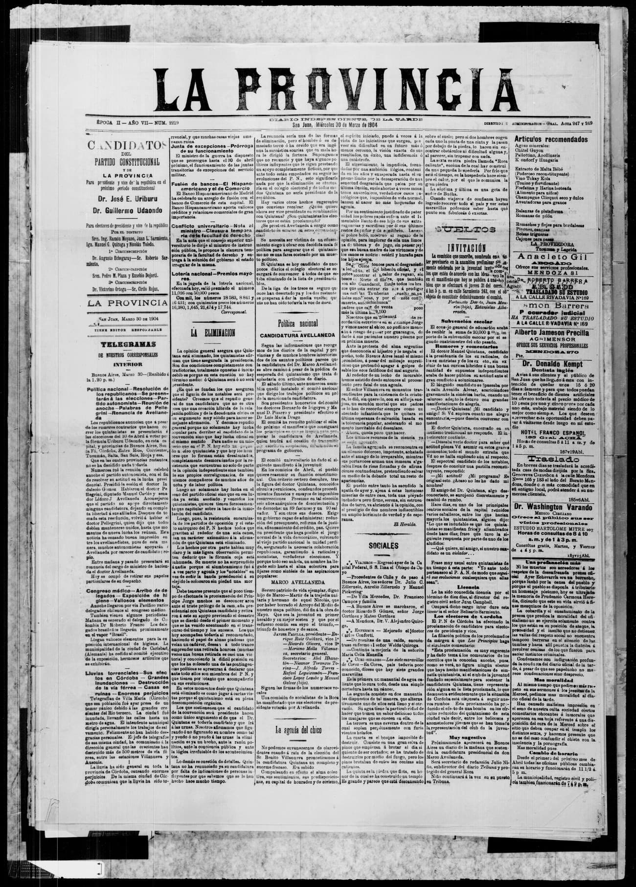Portada · 30 de Marzo de 1904