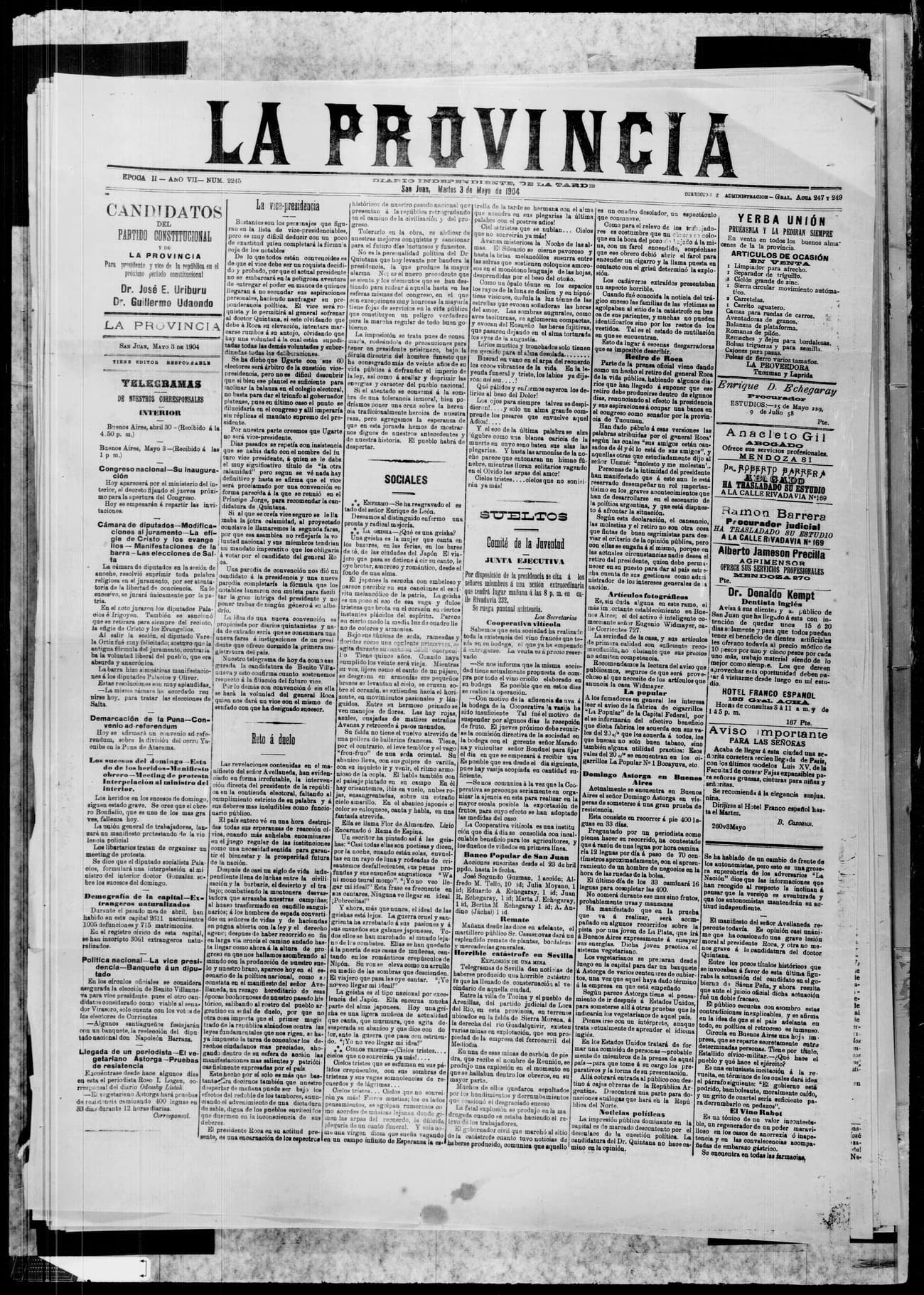 Portada · 3 de Mayo de 1904