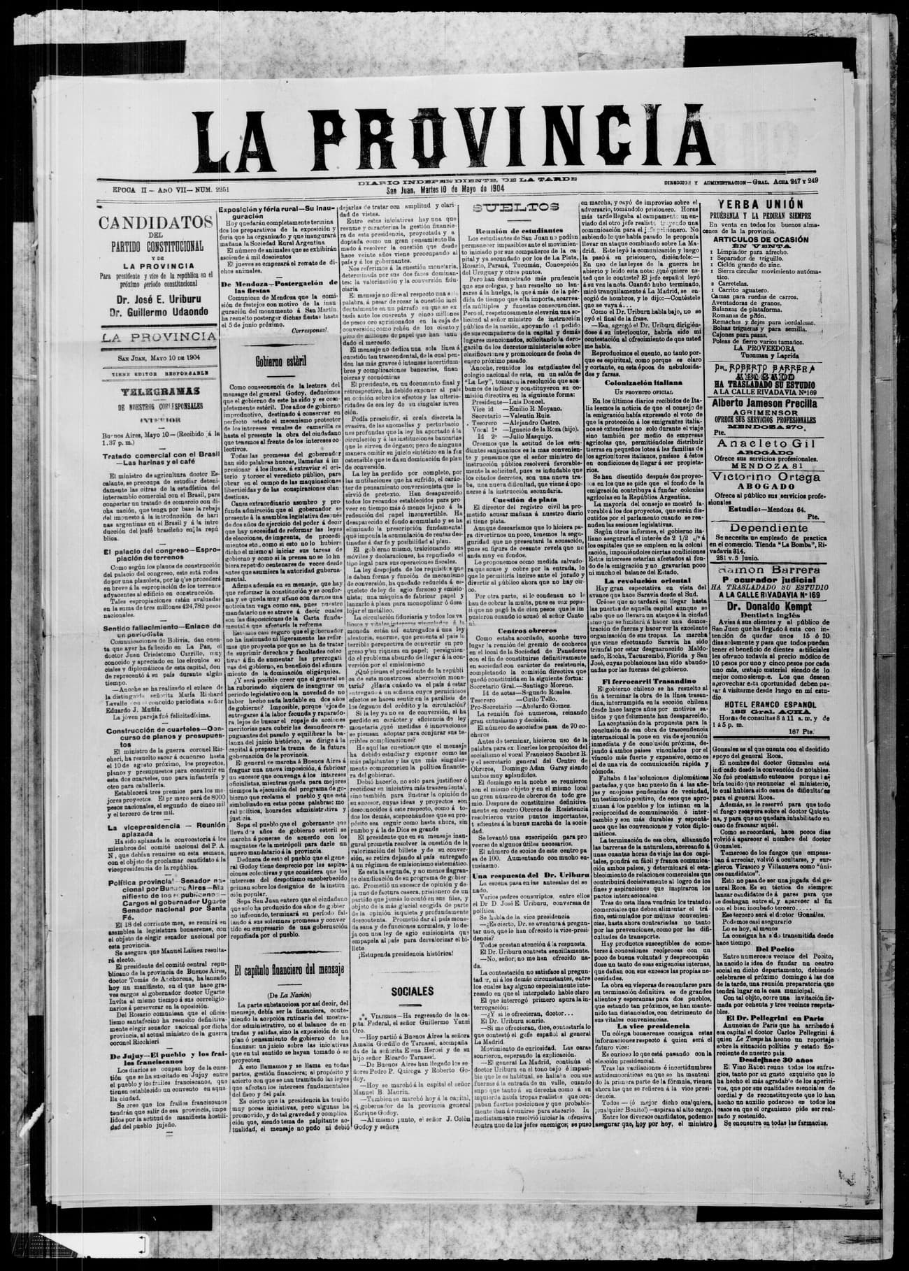 Portada · 10 de Mayo de 1904