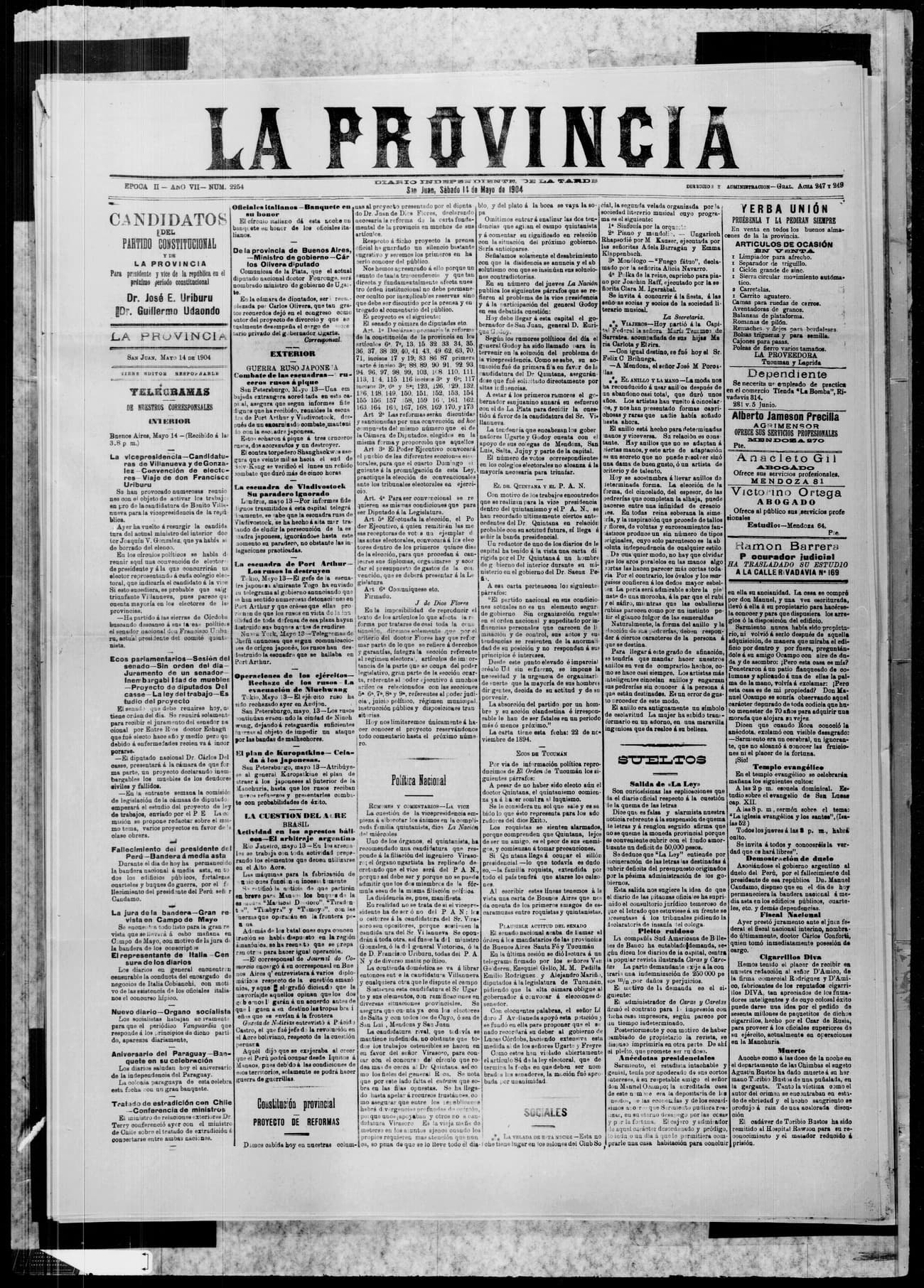 Portada · 14 de Mayo de 1904