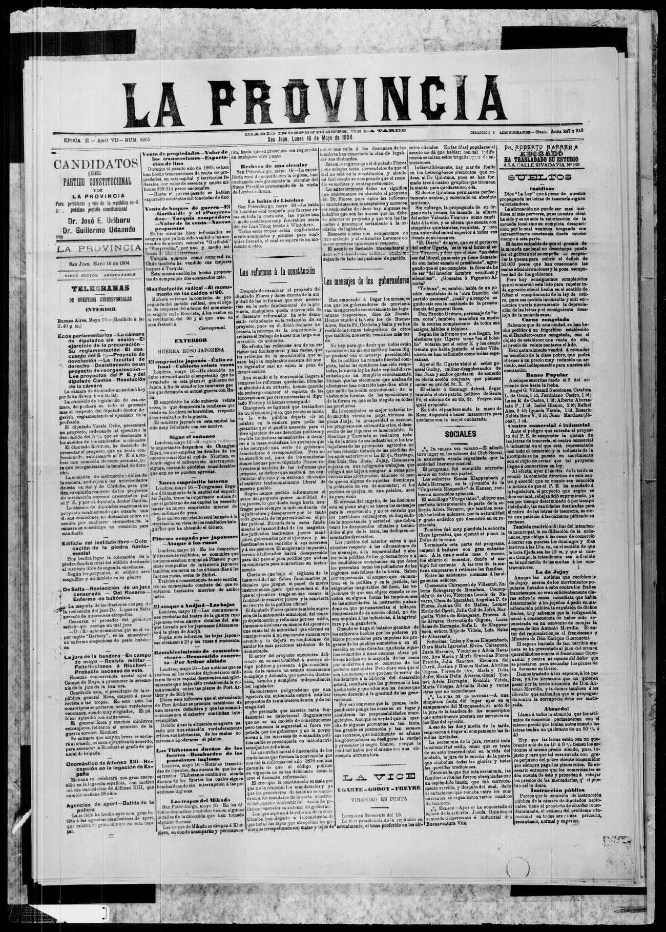 Portada · 16 de Mayo de 1904