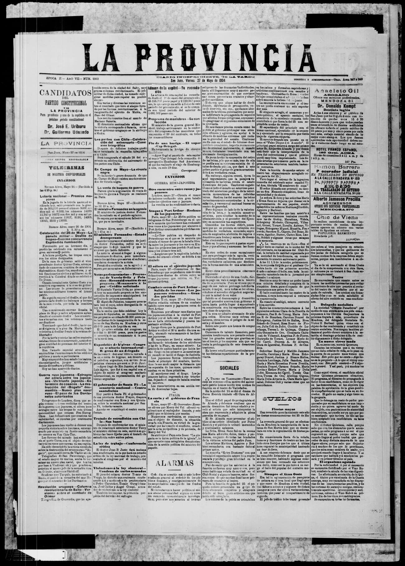Portada · 27 de Mayo de 1904