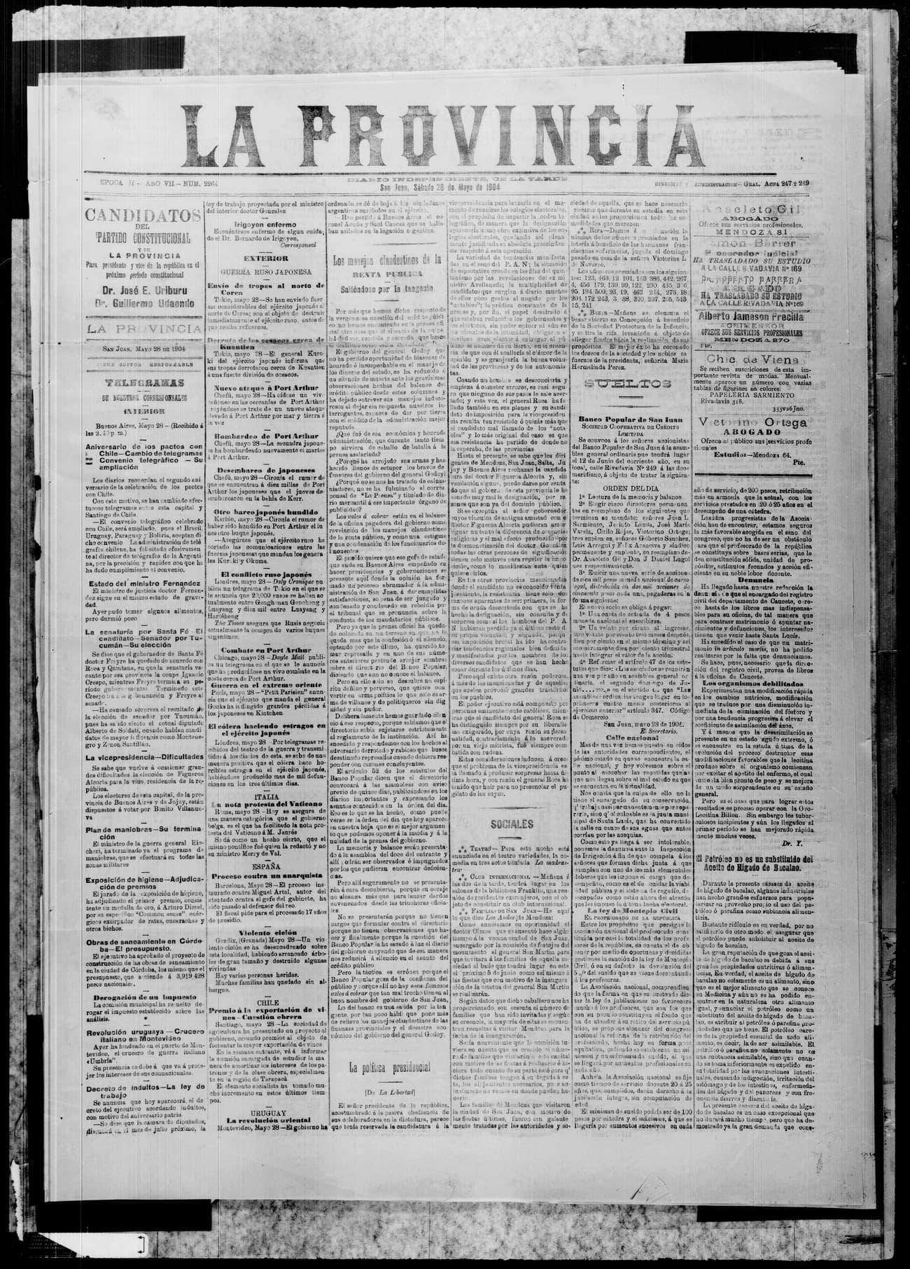 Portada · 28 de Mayo de 1904