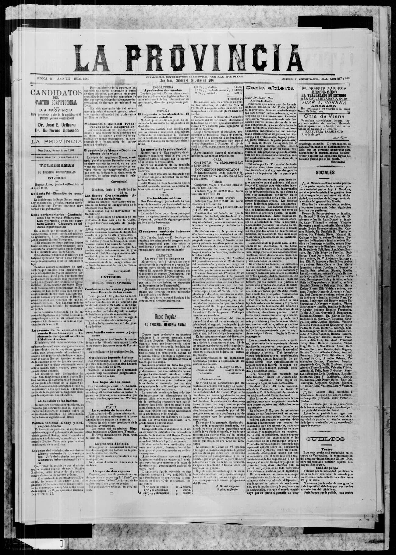 Portada · 4 de Junio de 1904