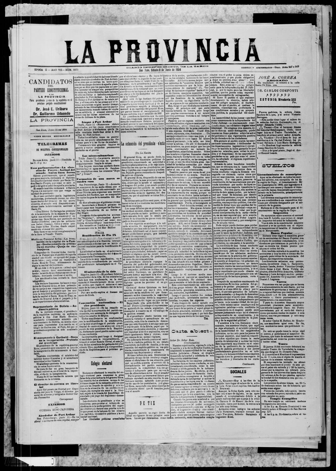 Portada · 11 de Junio de 1904
