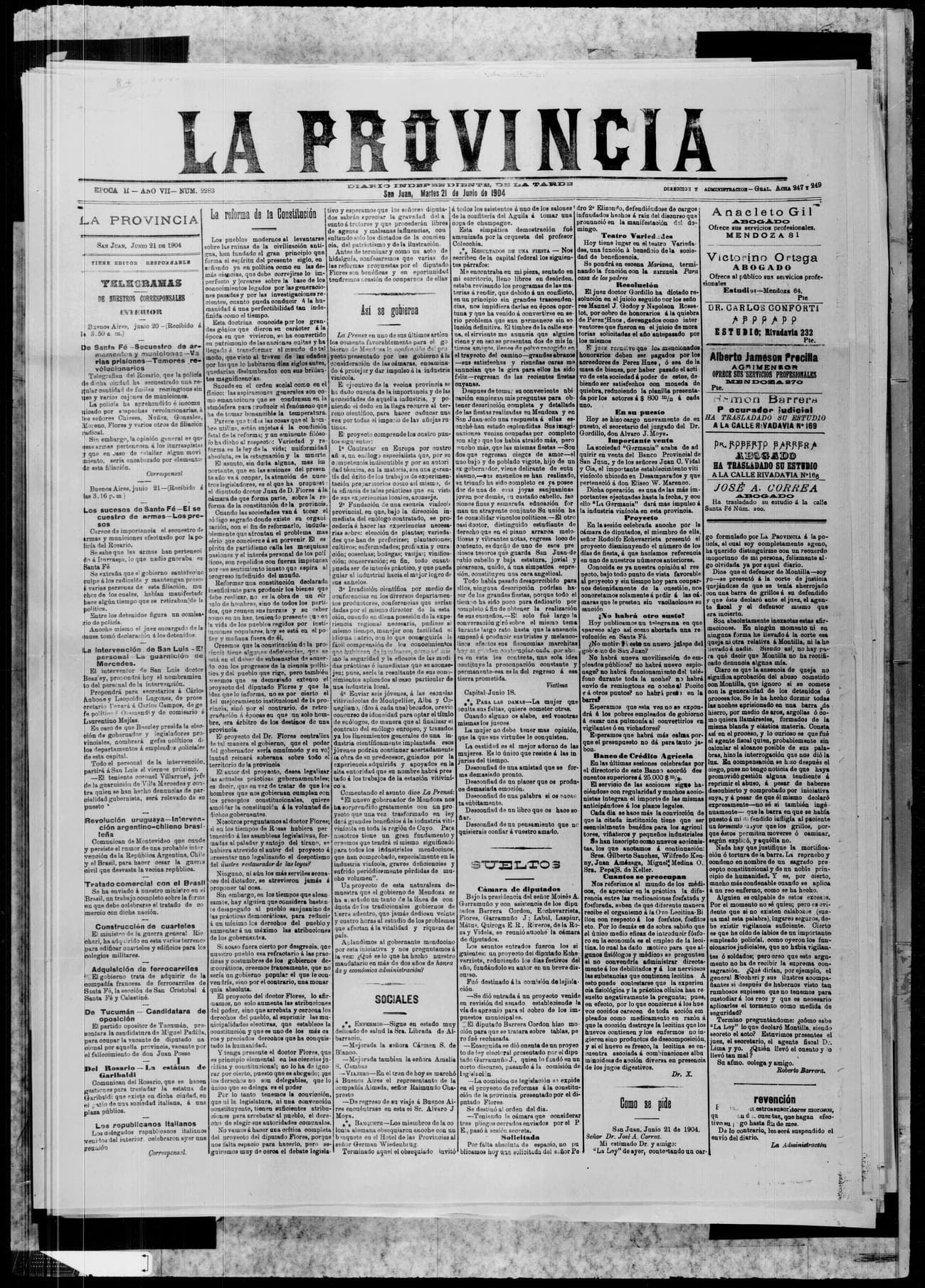 Portada · 21 de Junio de 1904