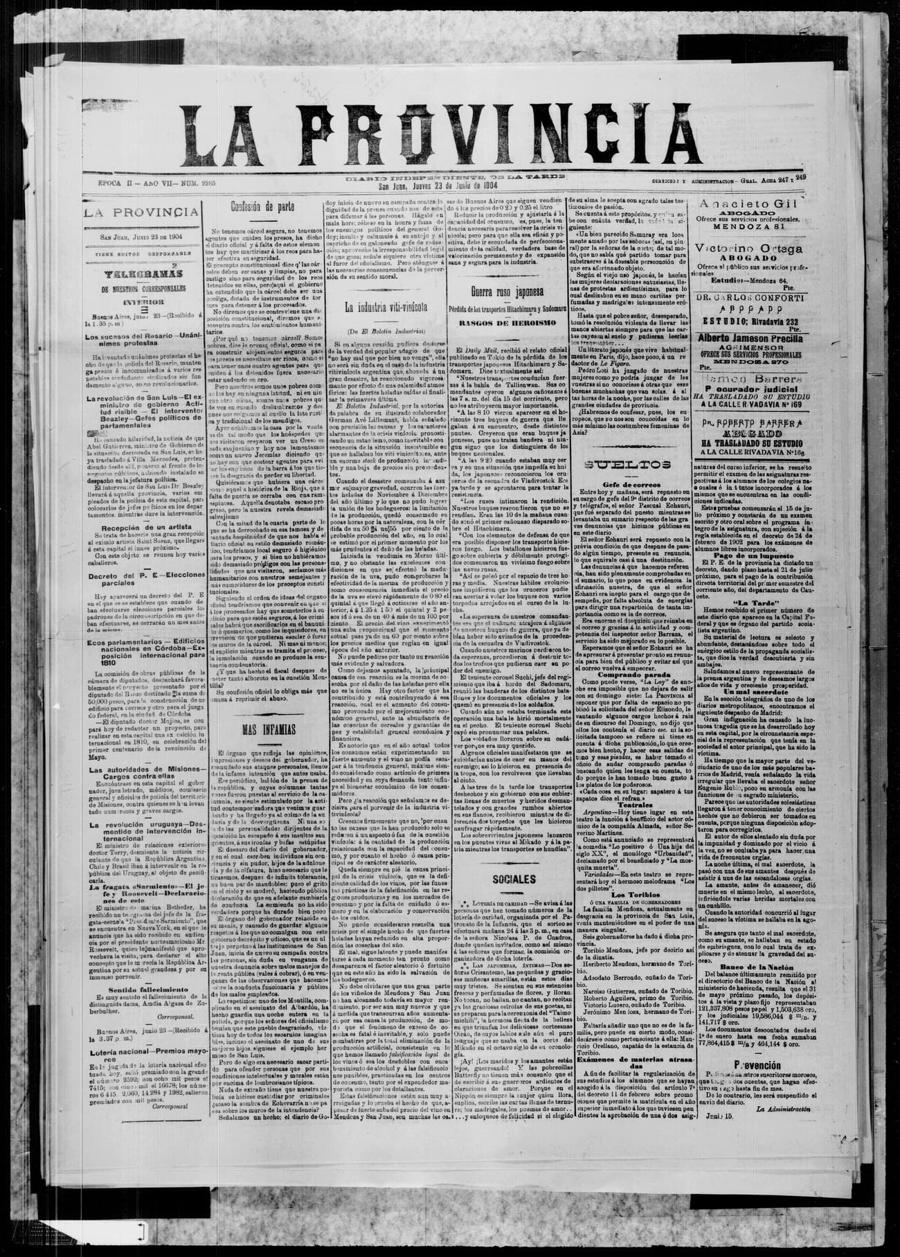 Portada · 23 de Junio de 1904
