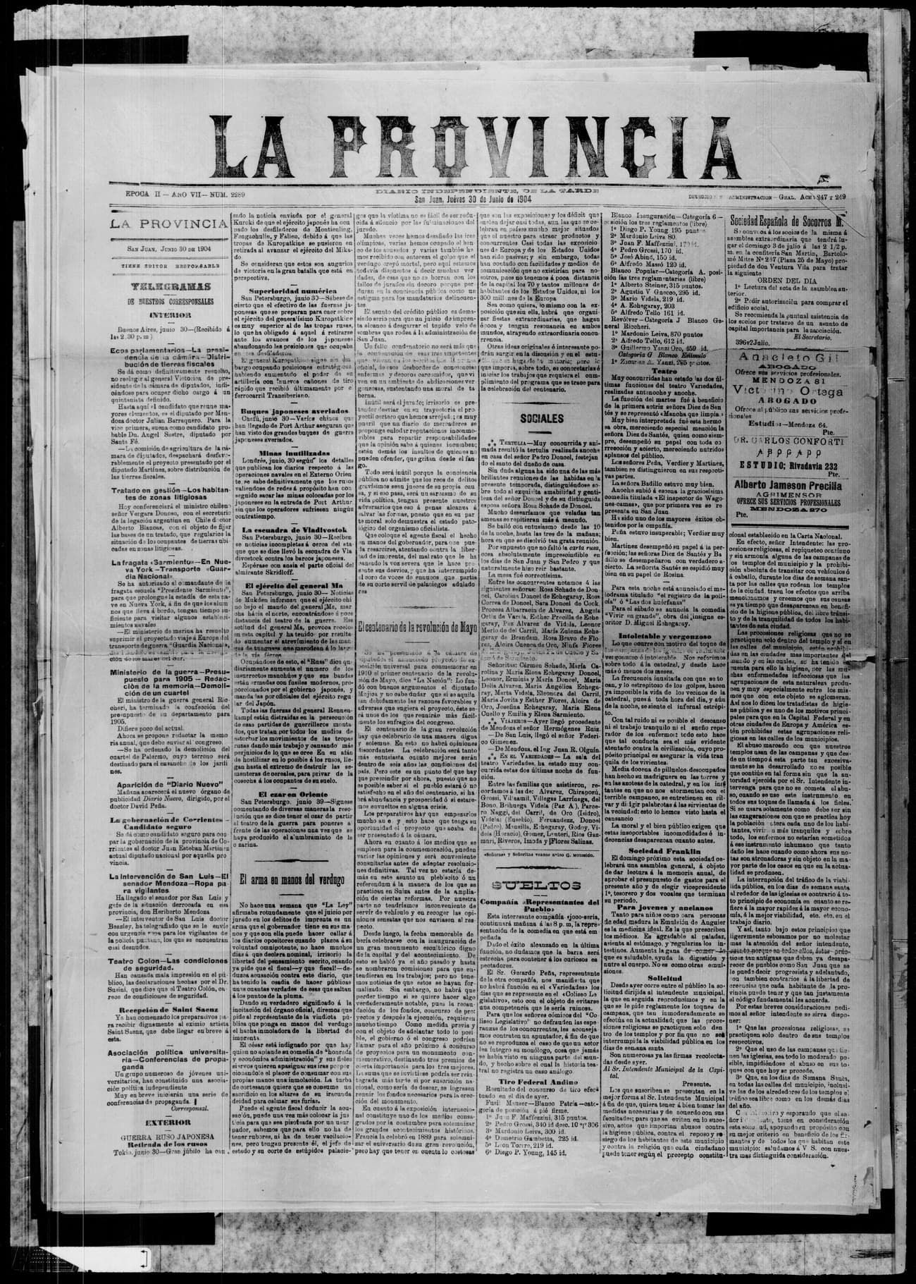 Portada · 30 de Junio de 1904