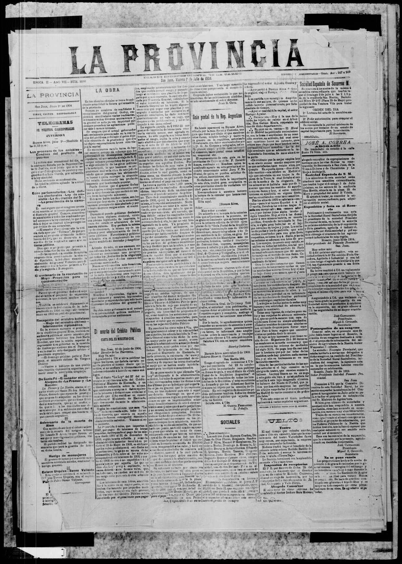 Portada · 1 de Julio de 1904