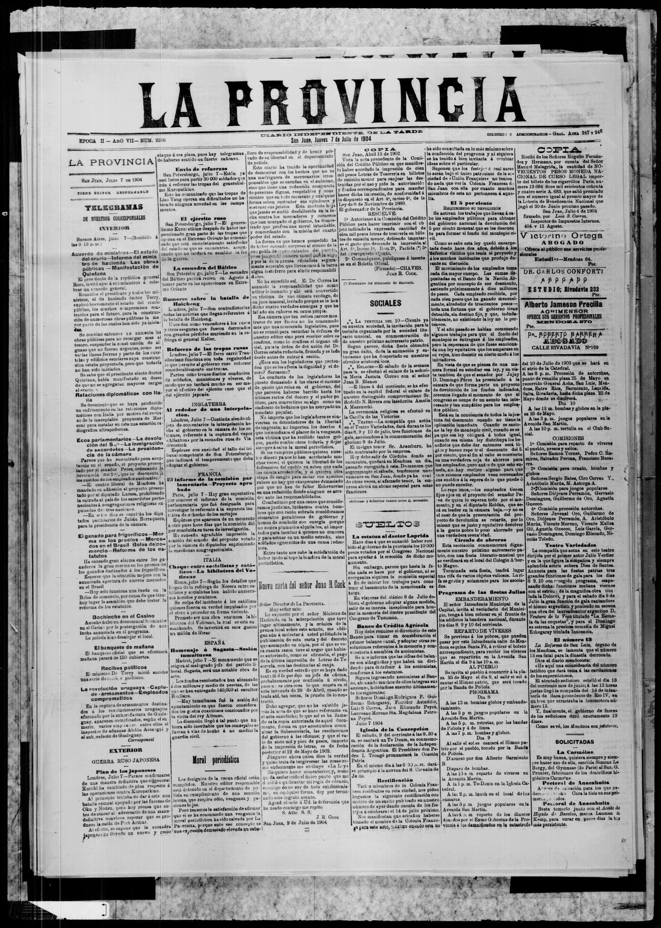 Portada · 7 de Julio de 1904