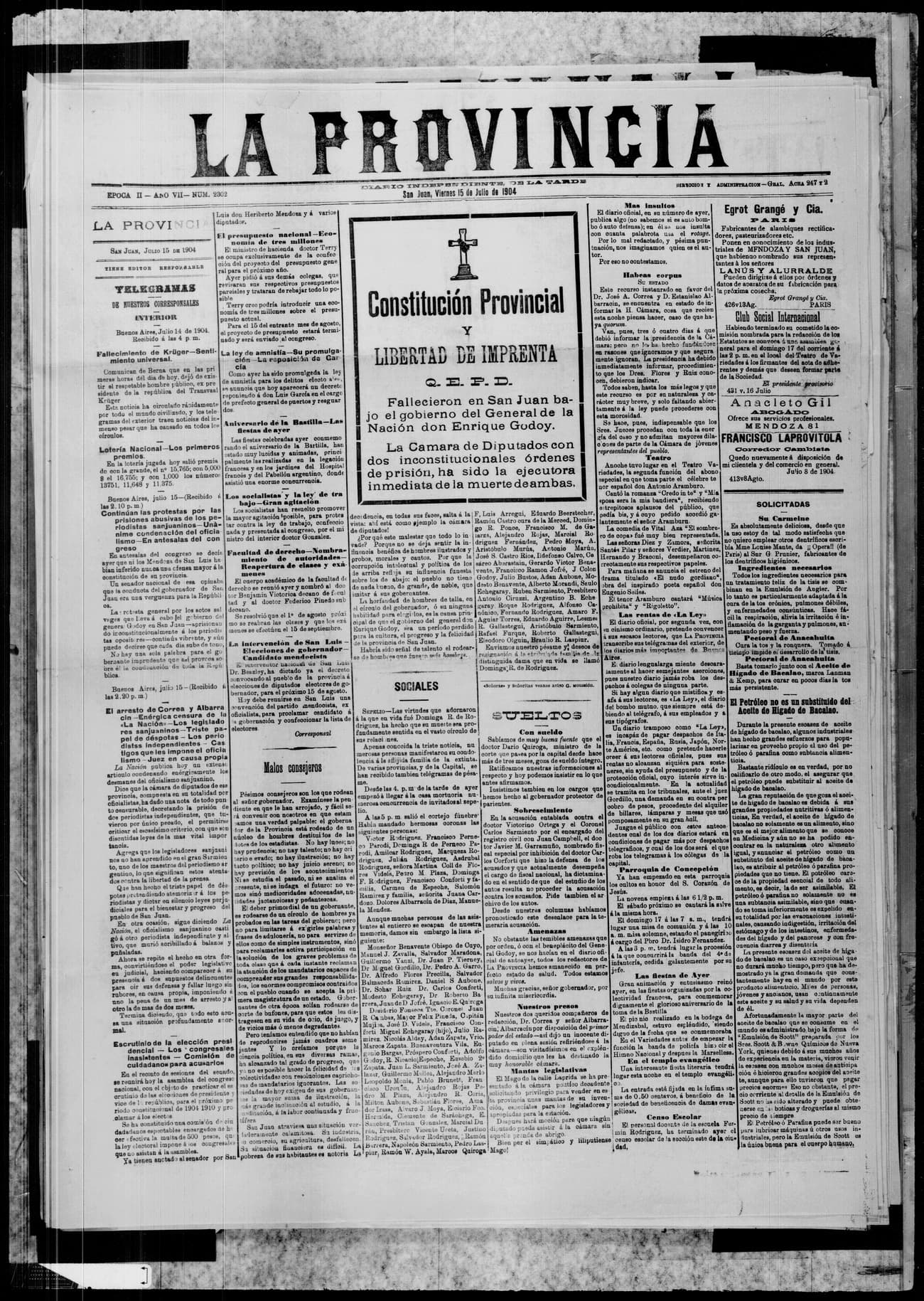 Portada · 15 de Julio de 1904