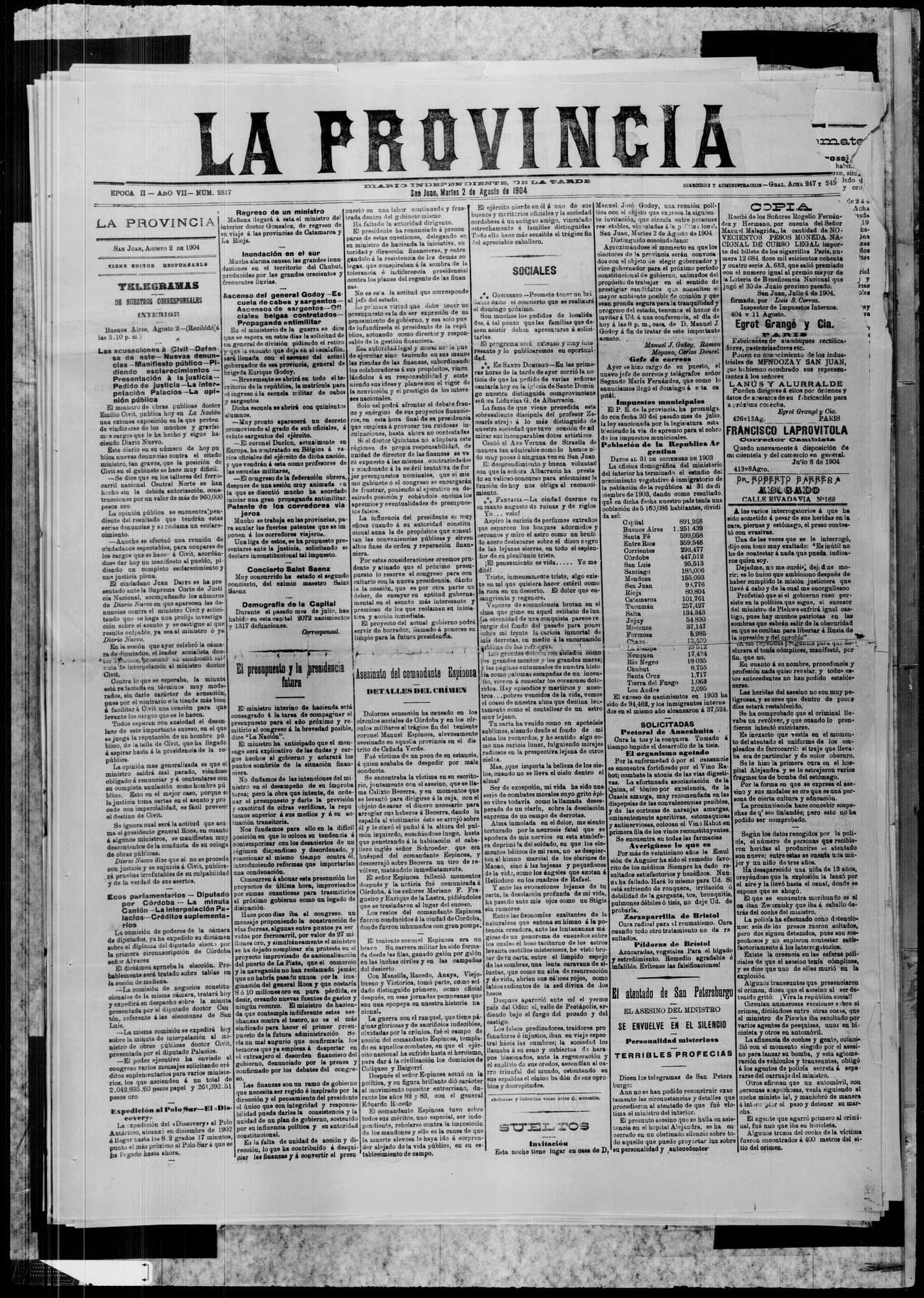 Portada · 2 de Agosto de 1904